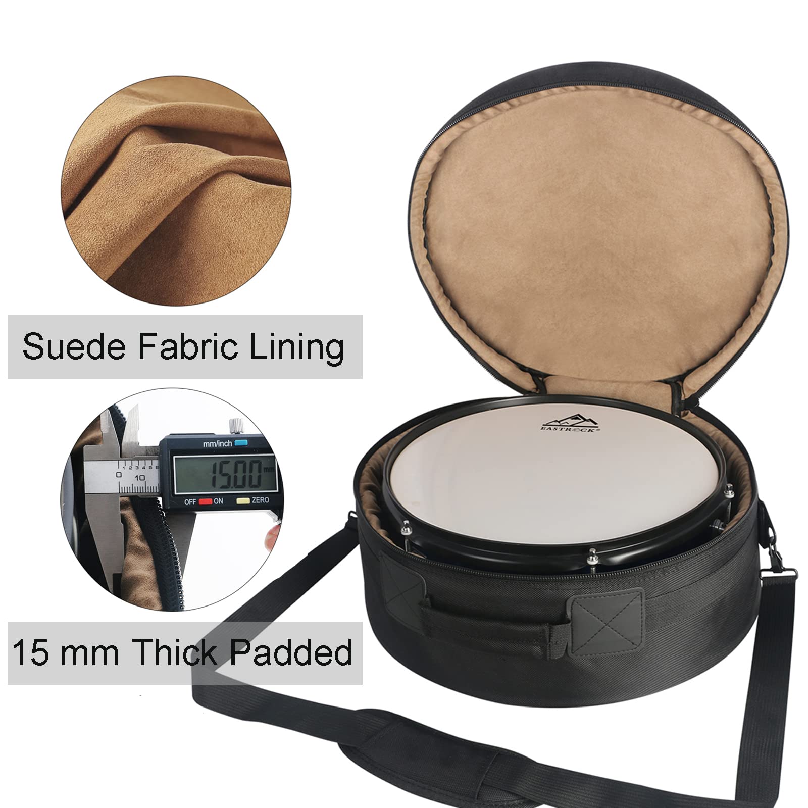 Eastrock 5 Piece Drum Bag Set For 12'' Tom, 10'' Tom, 14'' Snare, 16'' Floor Tom, 22'' Bass Drum, Drum Cases (5Pc Fusion Set)