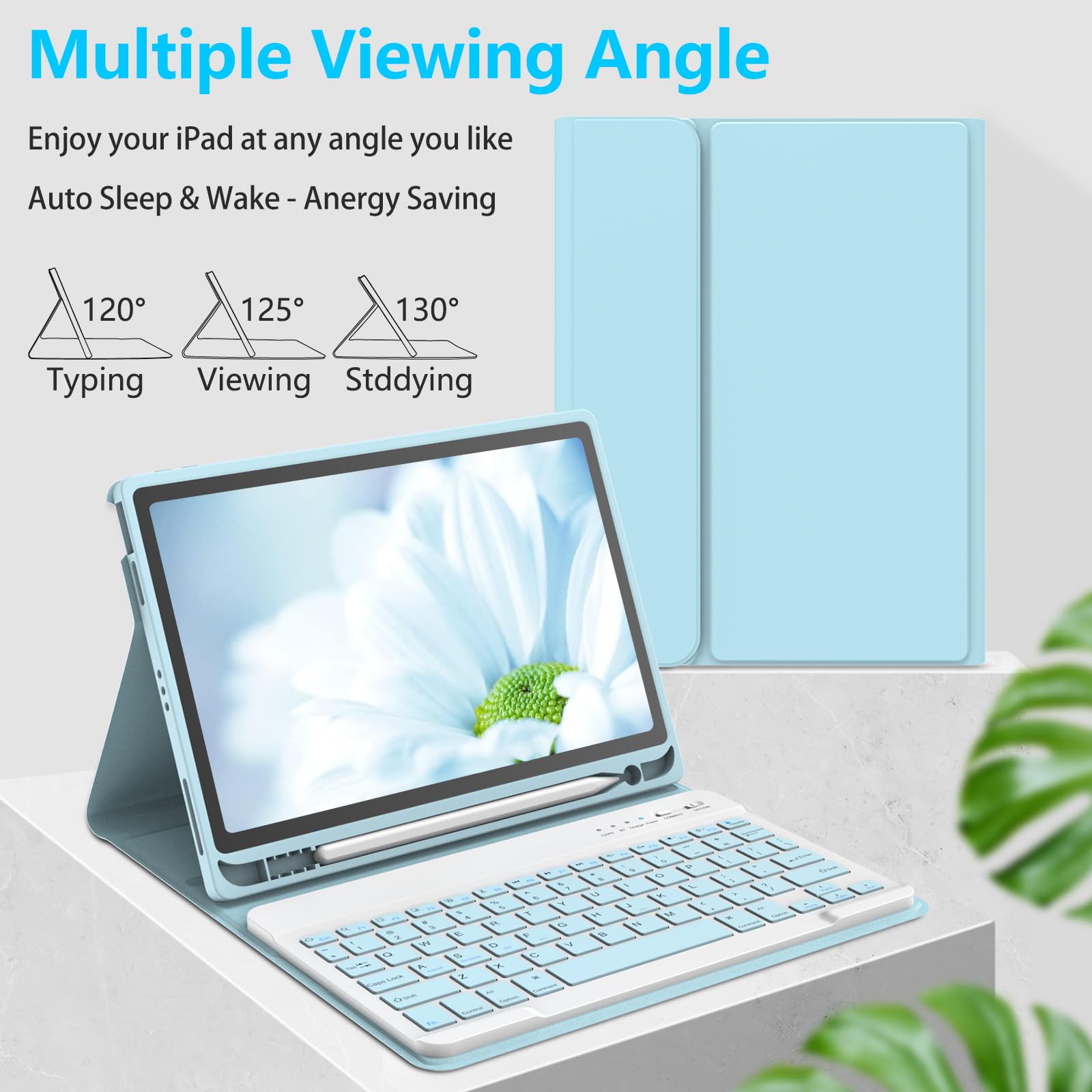 Keyboard Case For Ipad Air 11 Inch M2 2024/ Air 5Th/ 4Th Generation  Detachable Bluetooth Keyboard Case With Pencil Holder   Fli