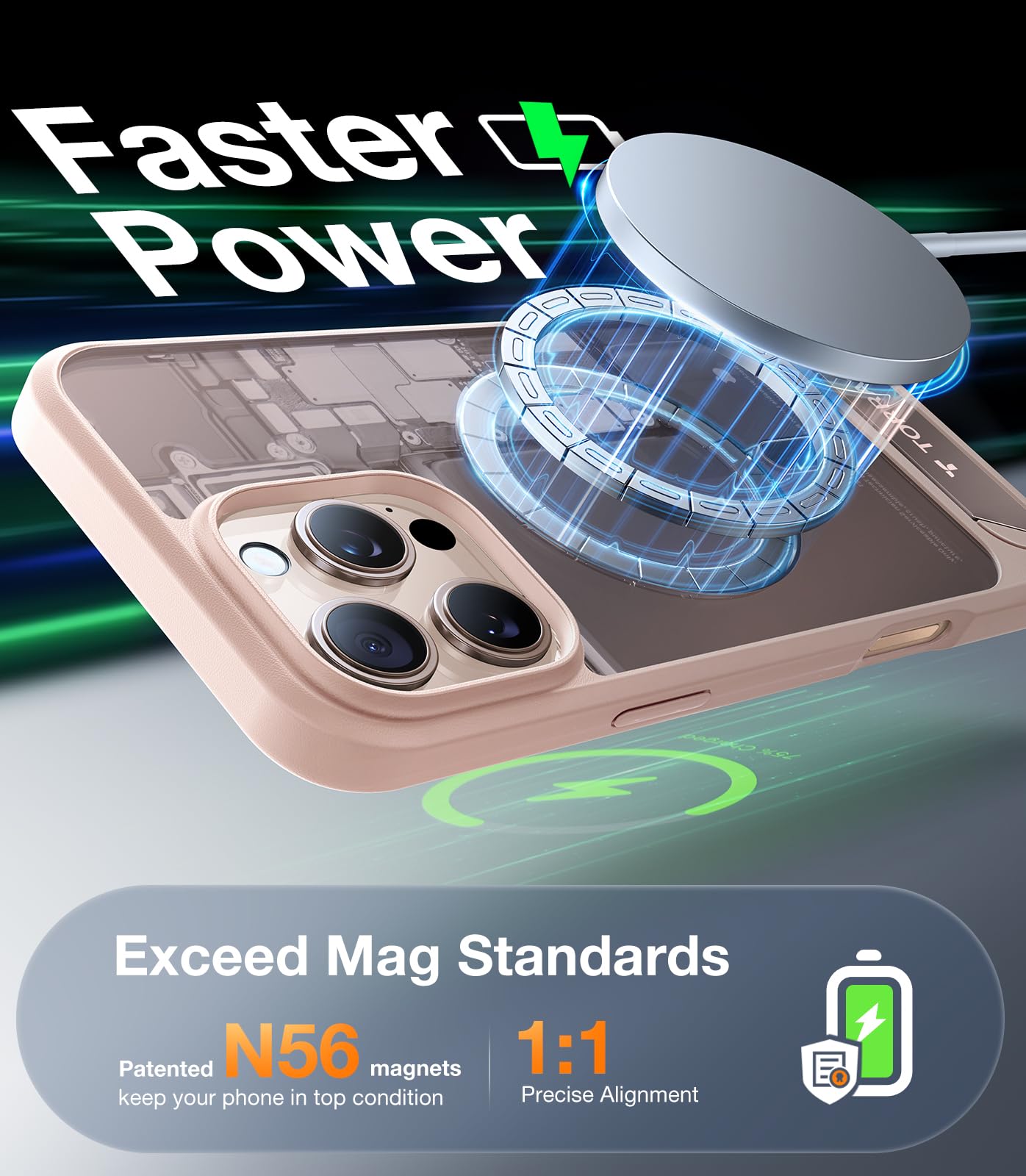 Torras Strong Magnetic & Seamless Stand For Iphone 16 Pro Case, Fit For Magsafe, 4X Military Grade Drop Tested Kickstand Protect