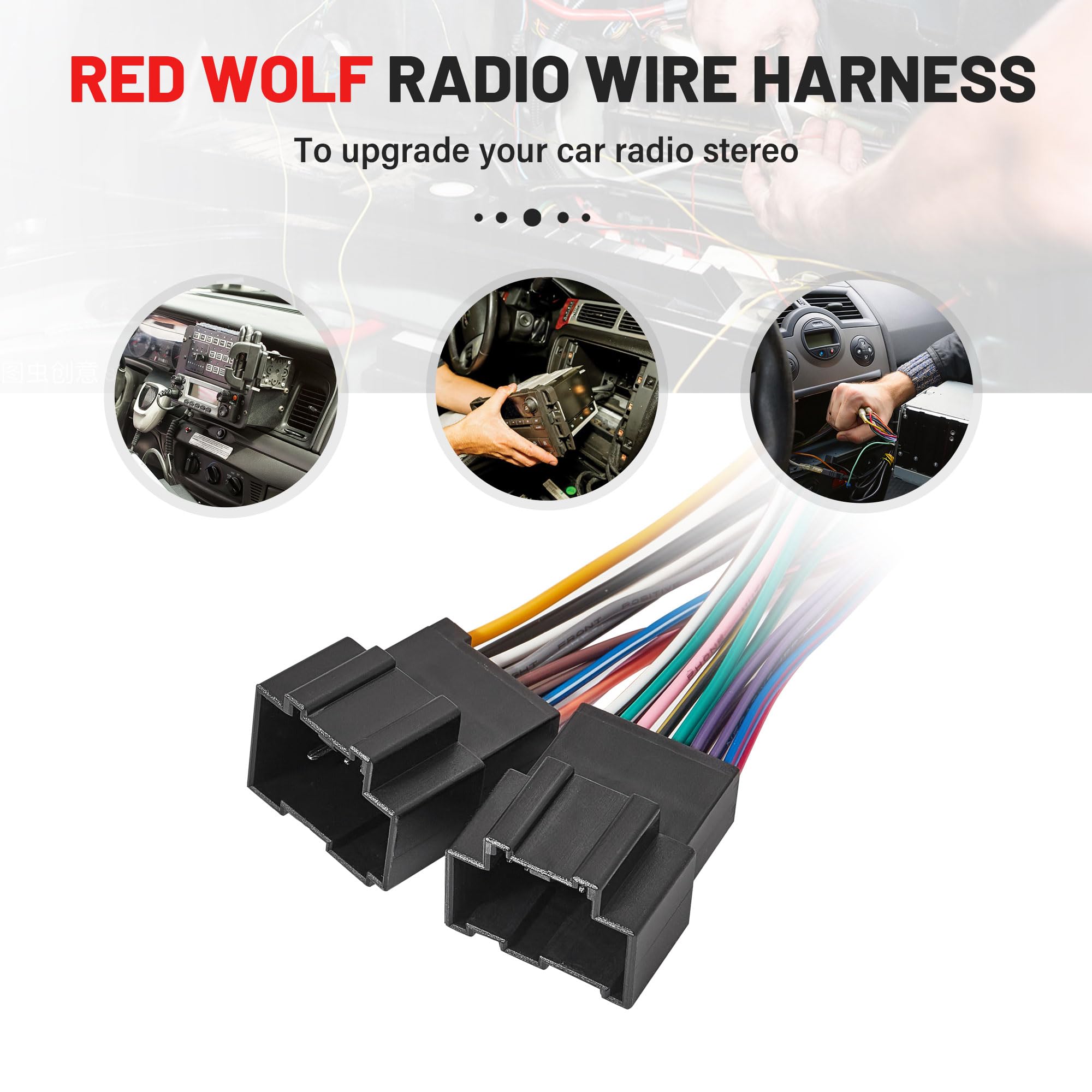 Red Wolf Car Aftermarket Radio Stereo Wiring Harness Adapter Connector Compatible With 2006 2013 Chevy Gmc Express Savana Buick