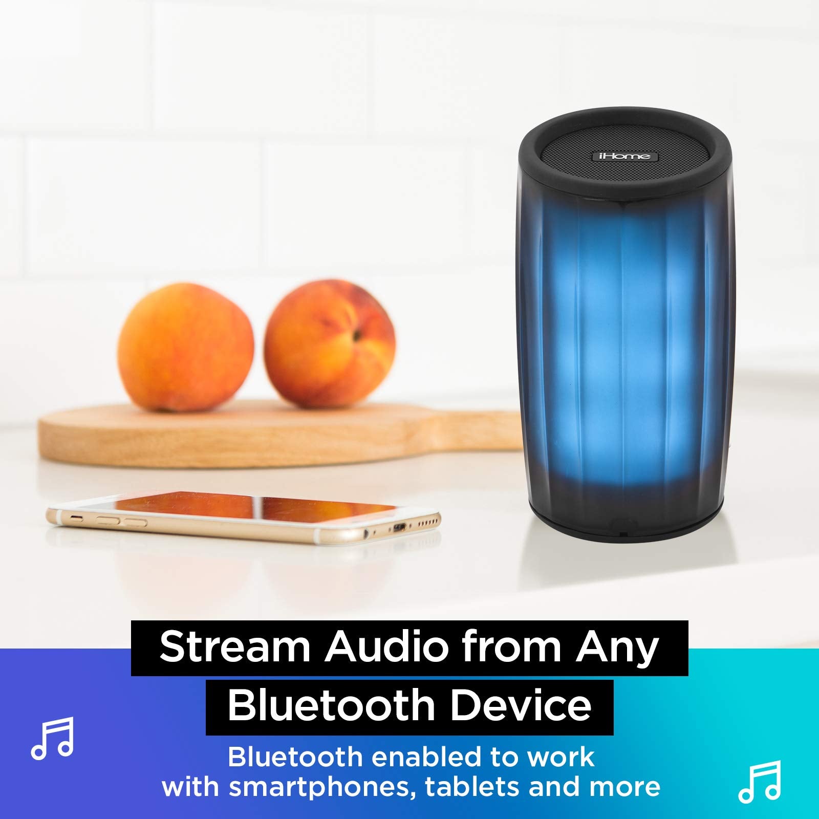 Ihome Playglow Color Changing Bluetooth Rechargeable Speaker System (Ibt780)