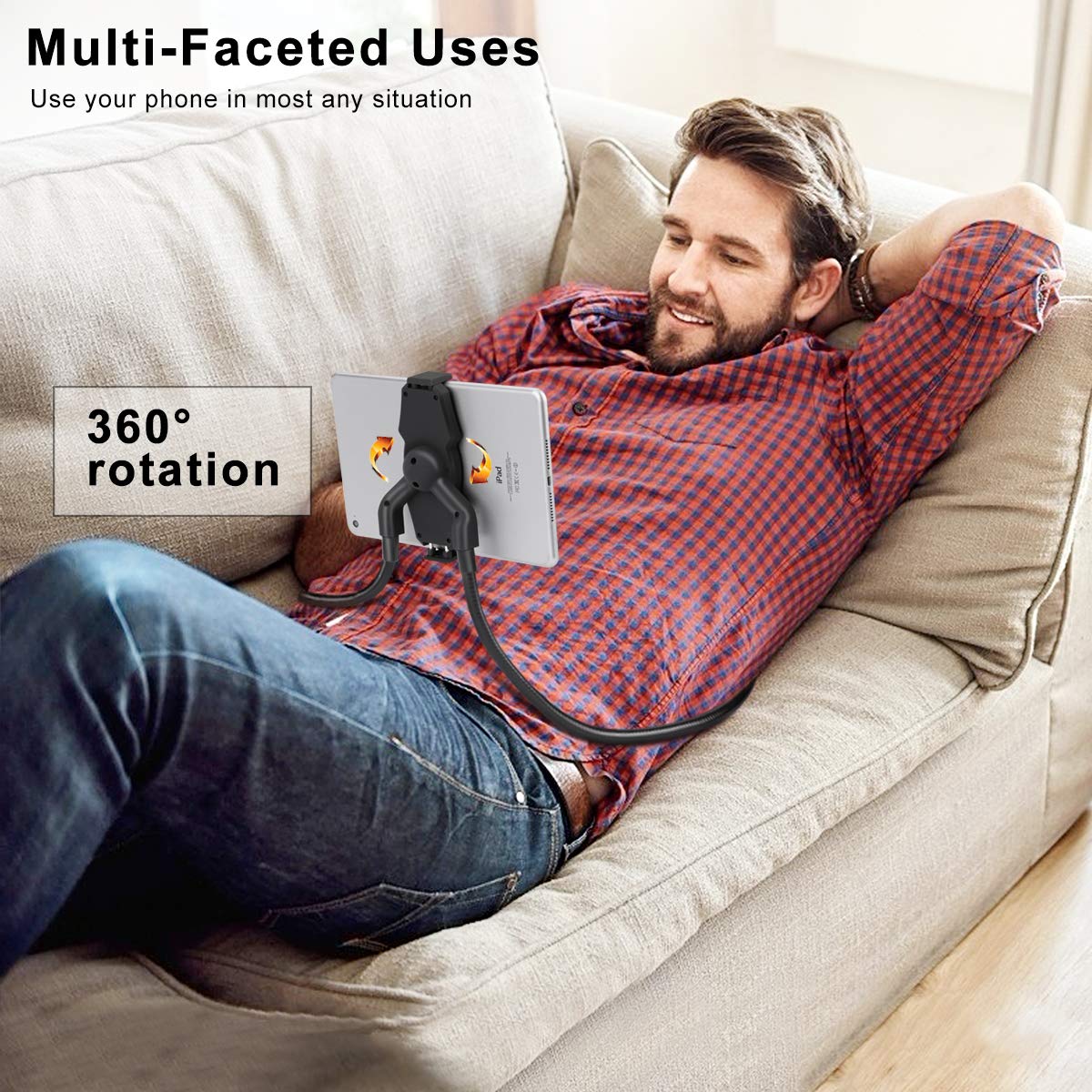 B Land Cell Phone Holder, Tablet Holder Ipad Stand Universal Phone Stand, Lazy Bracket, Diy Flexible Gooseneck Mounts With Multi