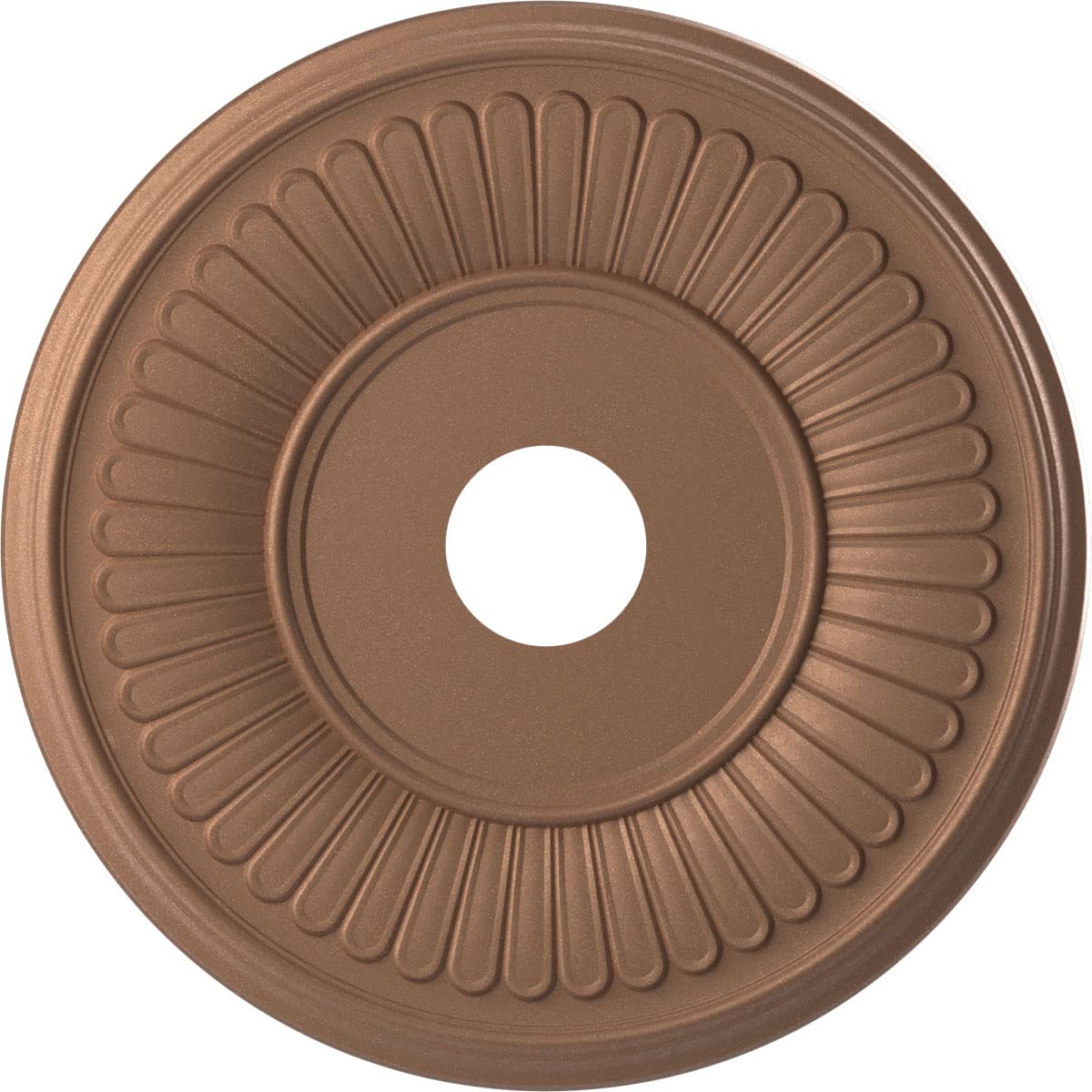 Ekena Millwork 19OD x 3 1/2ID x 1P Berkshire Thermoformed PVC Ceiling Medallion (Fits Canopies up to 8 3/8), Aged Copper