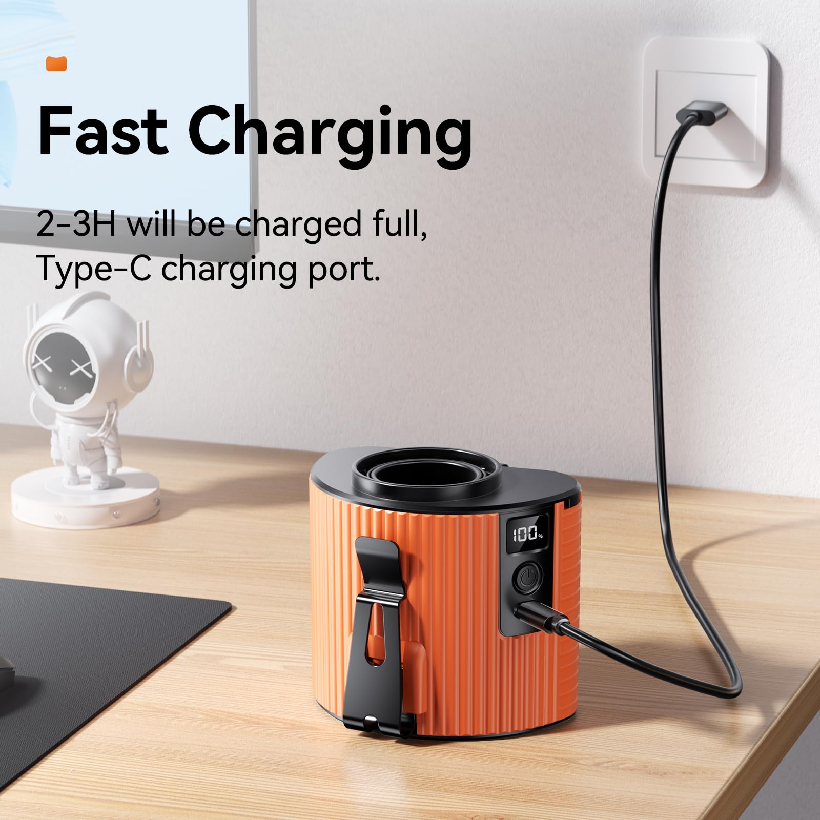 Portable Fan,Rechargeable Waist Fan,11000Rpm Strong Airflow Mini Wearable Belt Fan,5 Speed Portable Neck Fan,Personal Waist Clip