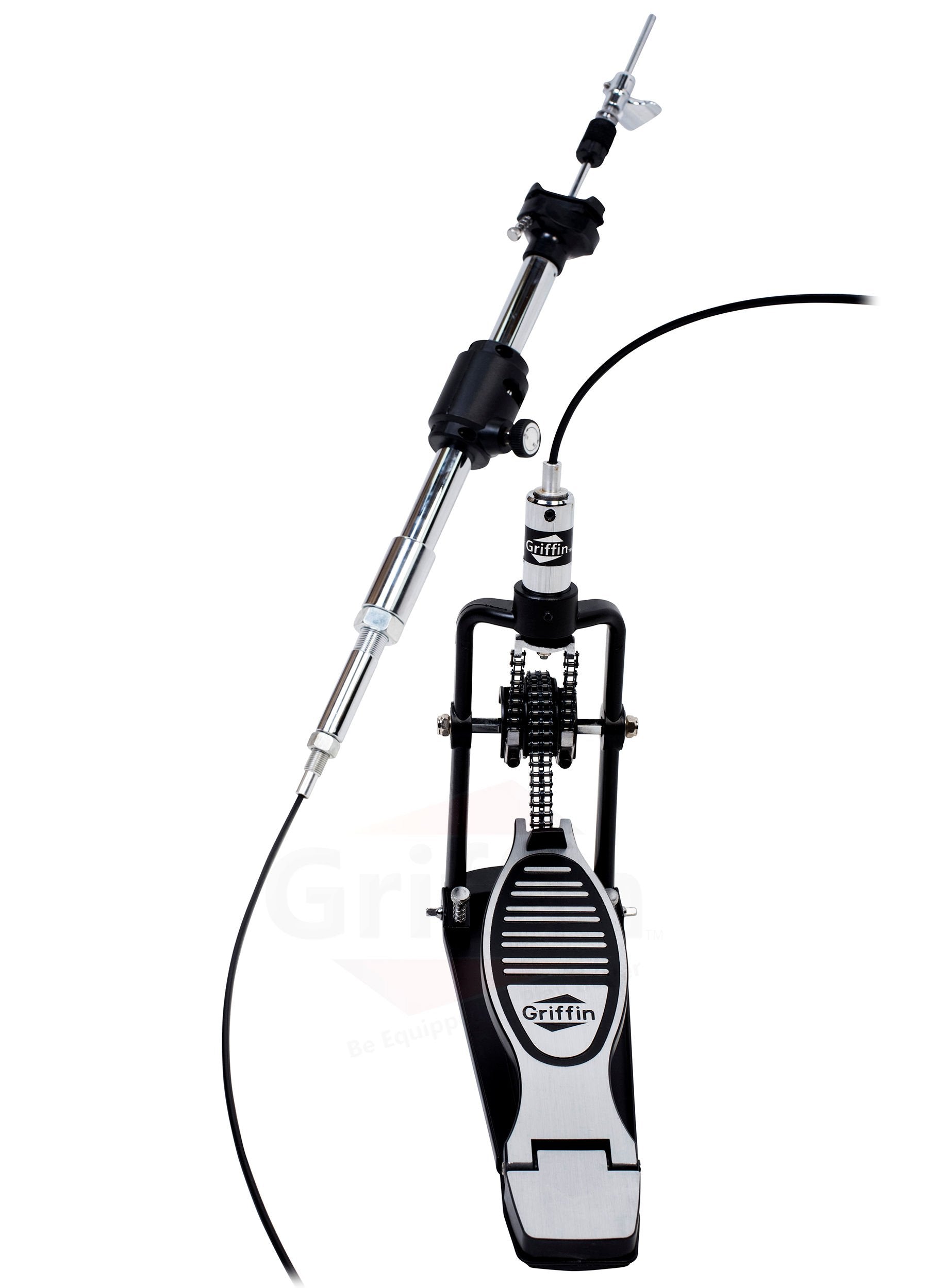 Griffin Remote Hi Hat Stand With Foot Pedal Drummers Cable Auxiliary Cymbal High Hat Percussion Hardware With Drum Key | Heavy D