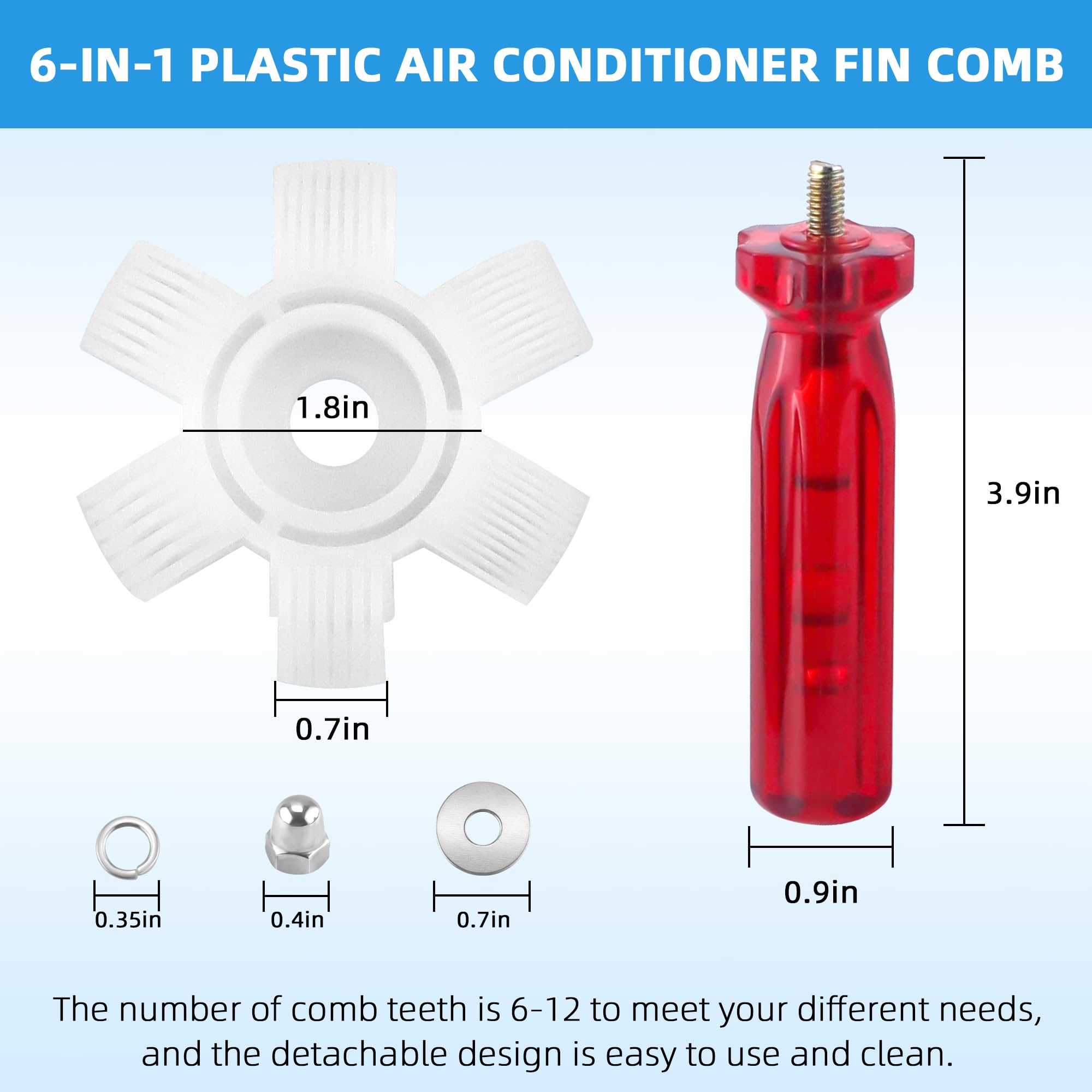 Ami Parts 3 Pcs Air Conditioner Fin Comb Condenser Fin Straightener Include Fcr6 Fin Comb, Plastic Air Conditioner Fin Comb And