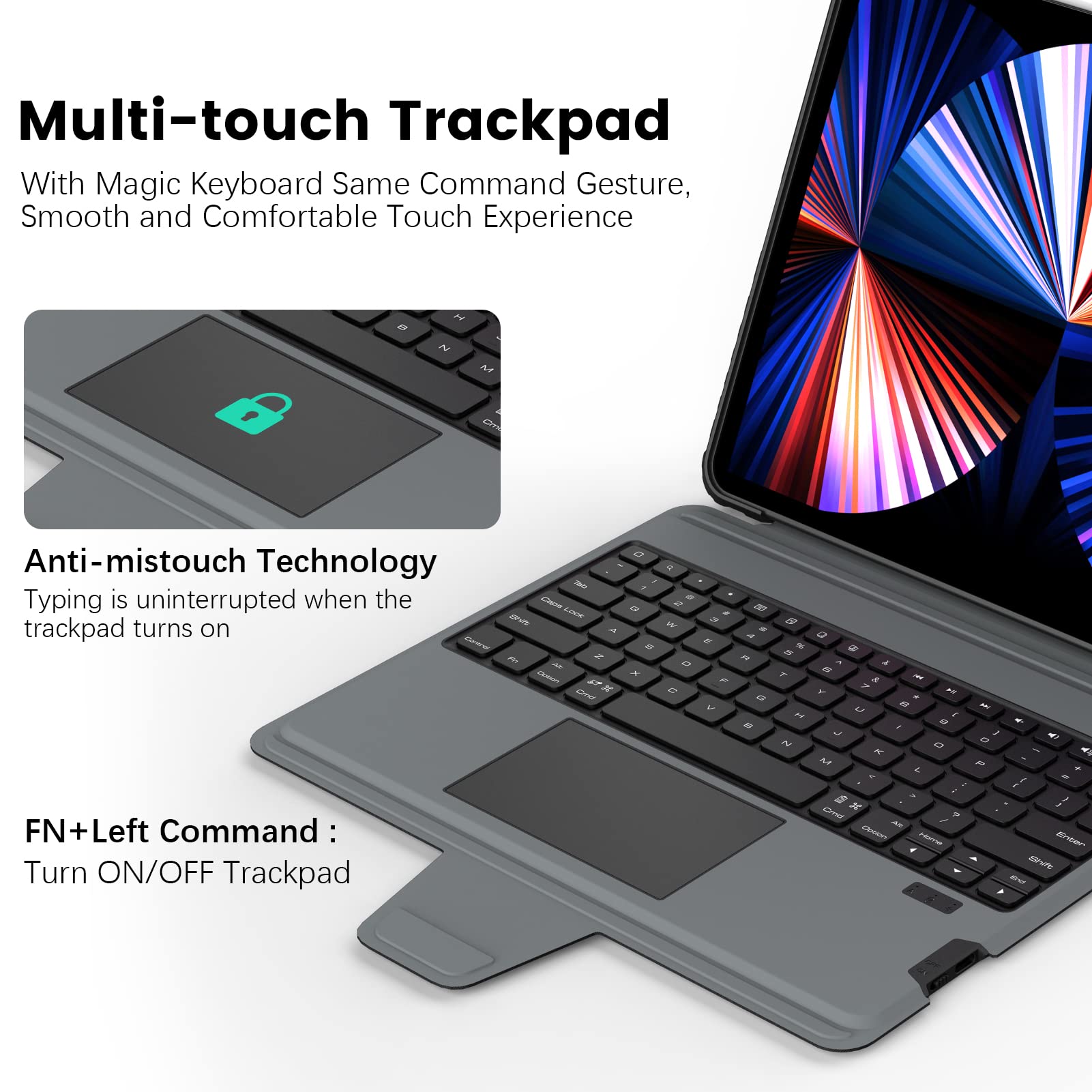 Nillkin Ipad Pro 12.9 Case With Keyboard, Keyboard Case For Ipad Air 13 (M2, 2024), Magic Trackpad, Detachable Keyboard, Adjusta