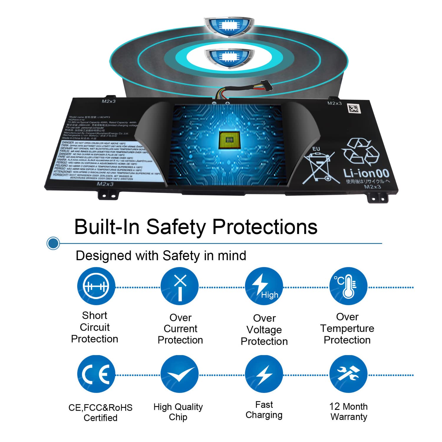 L18C4Pf3 Laptop Battery Compatible With Lenovo Ideapad C340 14Api C340 14Iml C340 14Iwl S540 14Api S540 14Iml S540 14Iwl Flex 14