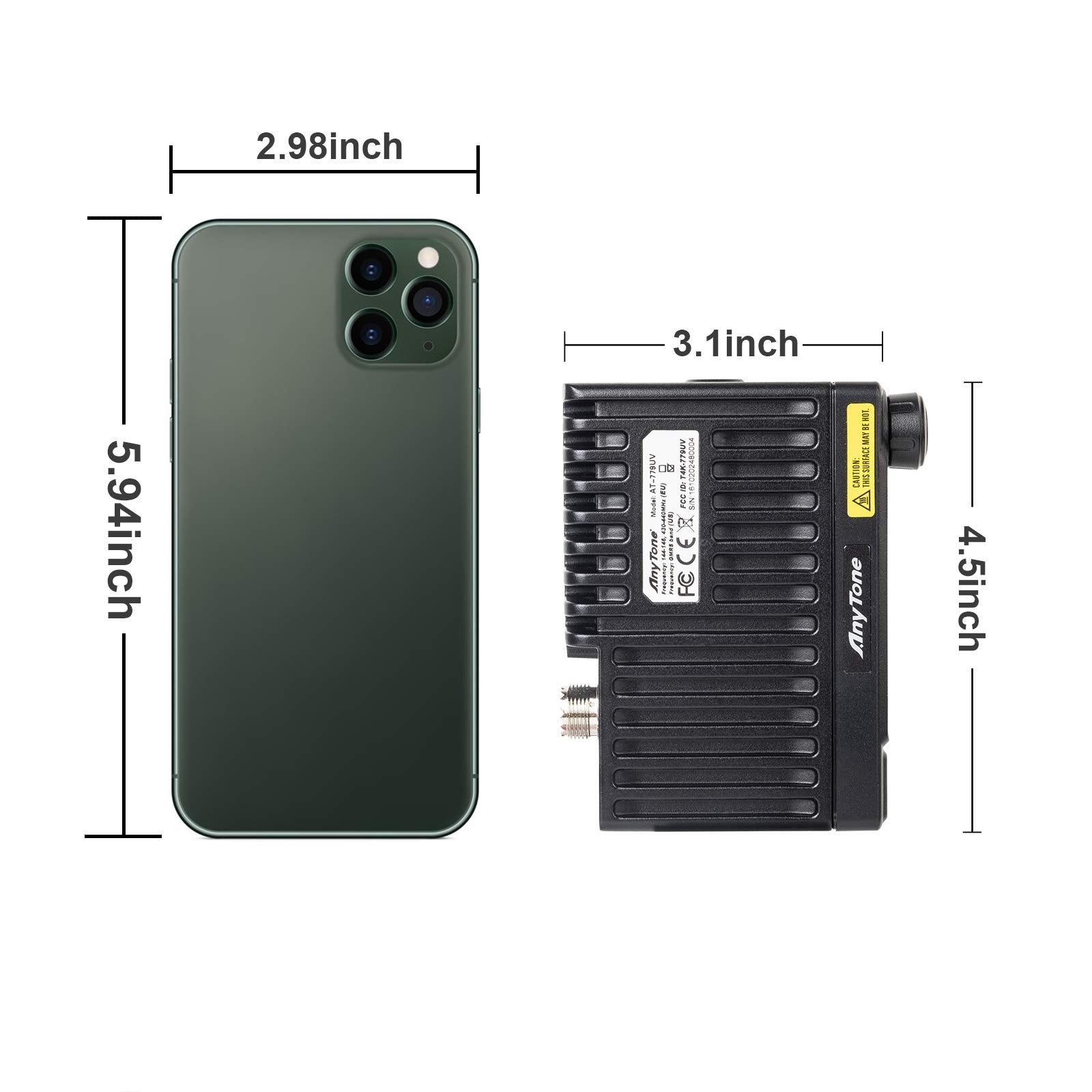 Anytone Mini Size Dual Band Transceiver Mobile Radio Vhf/Uhf Two Way Radio At 779Uv For Car Vehicle Black