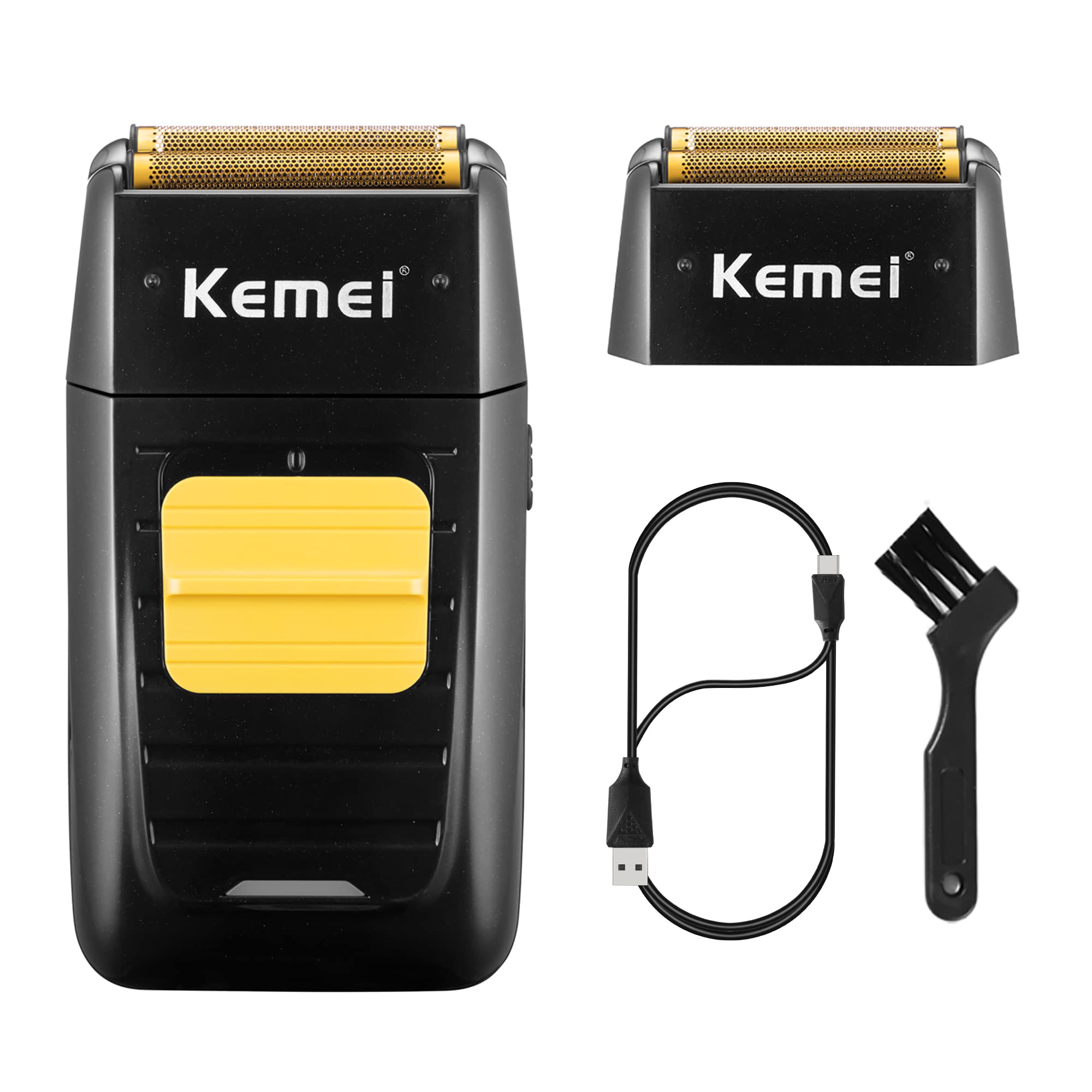 Kemei Foil Shaver Double Electric Shaver For Men, Professional Electric Razors Head Shaver For Bald Men, Barber Supplies Cordles