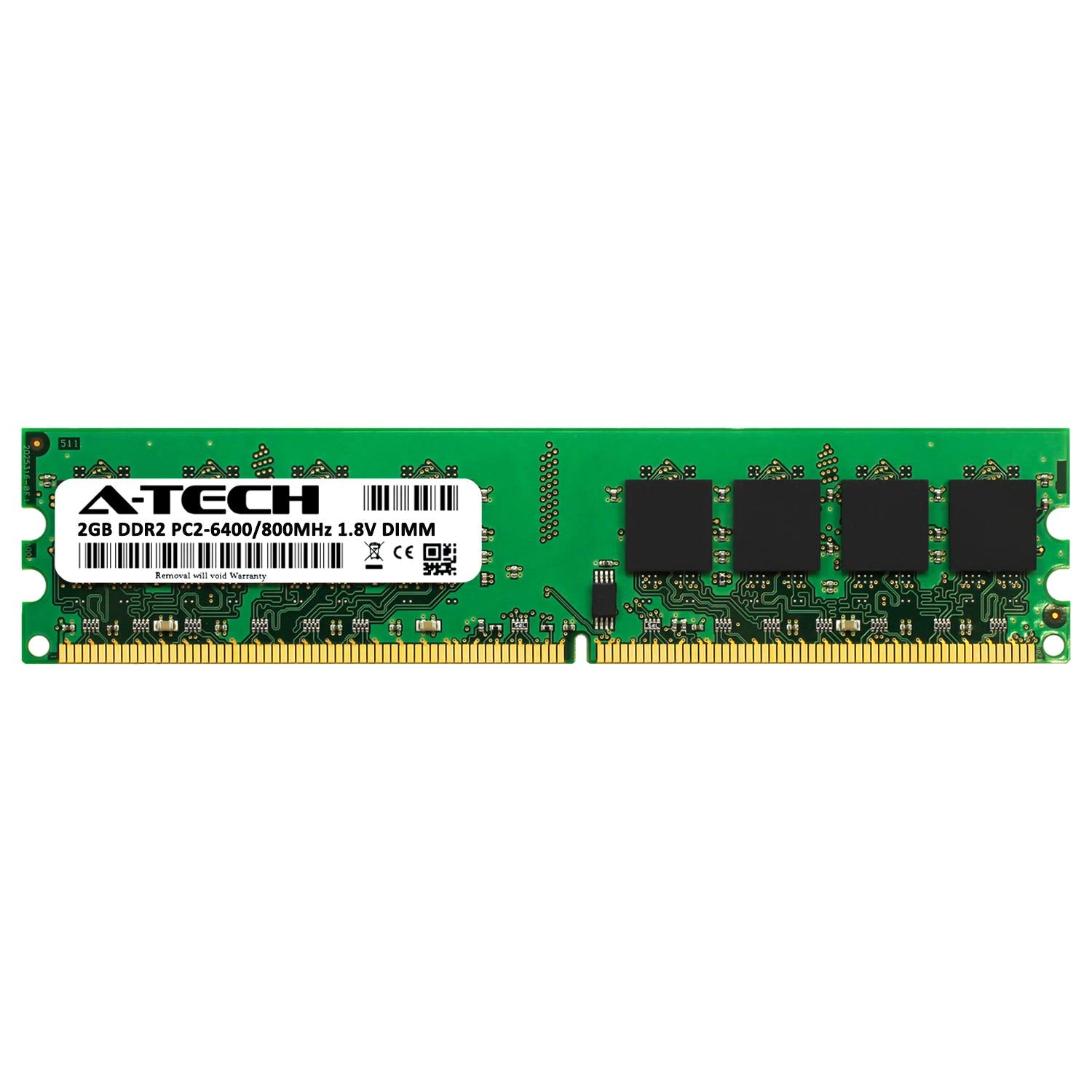A Tech 2Gb Ddr2 800Mhz Udimm Pc2 6400 Cl6 1.8V Dimm Non Ecc Unbuffered Desktop Ram Memory Module