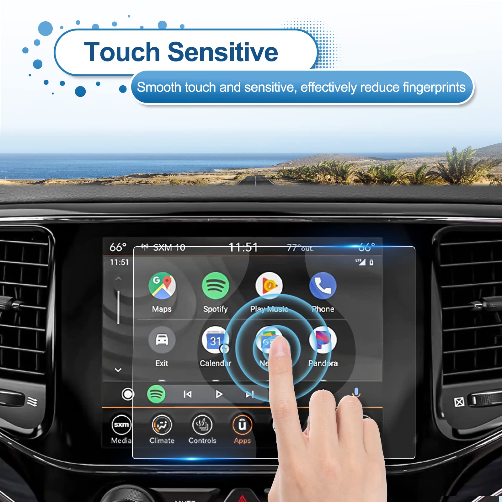 Coleya 2019 2020 2021 2022 2023 2024 Grand Cherokee Screen Protector For Jeep Grand Cherokee 8.4 Inch Uconnect Touch Screen, Tem