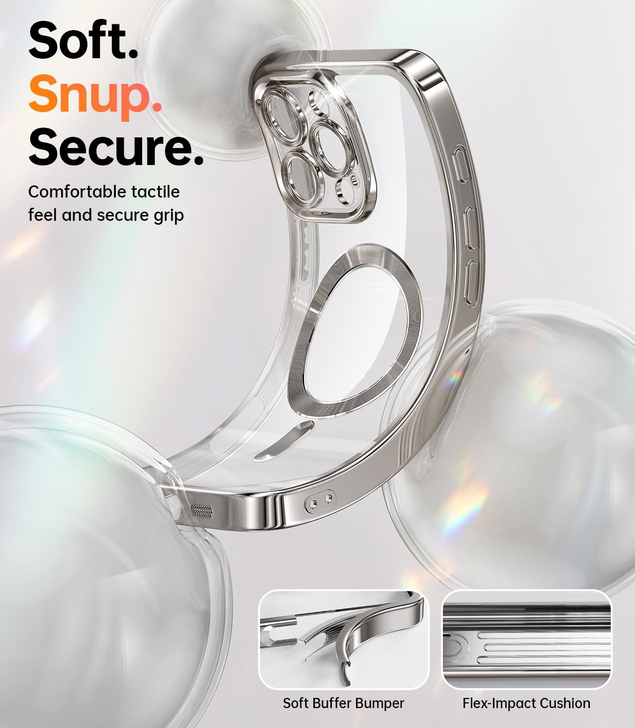 Meifigno Designed For Iphone 16 Pro Case 6.3'', [Glitter Card & Wrist Strap] [Compatible With Magsafe] Full Lens Protection Desi