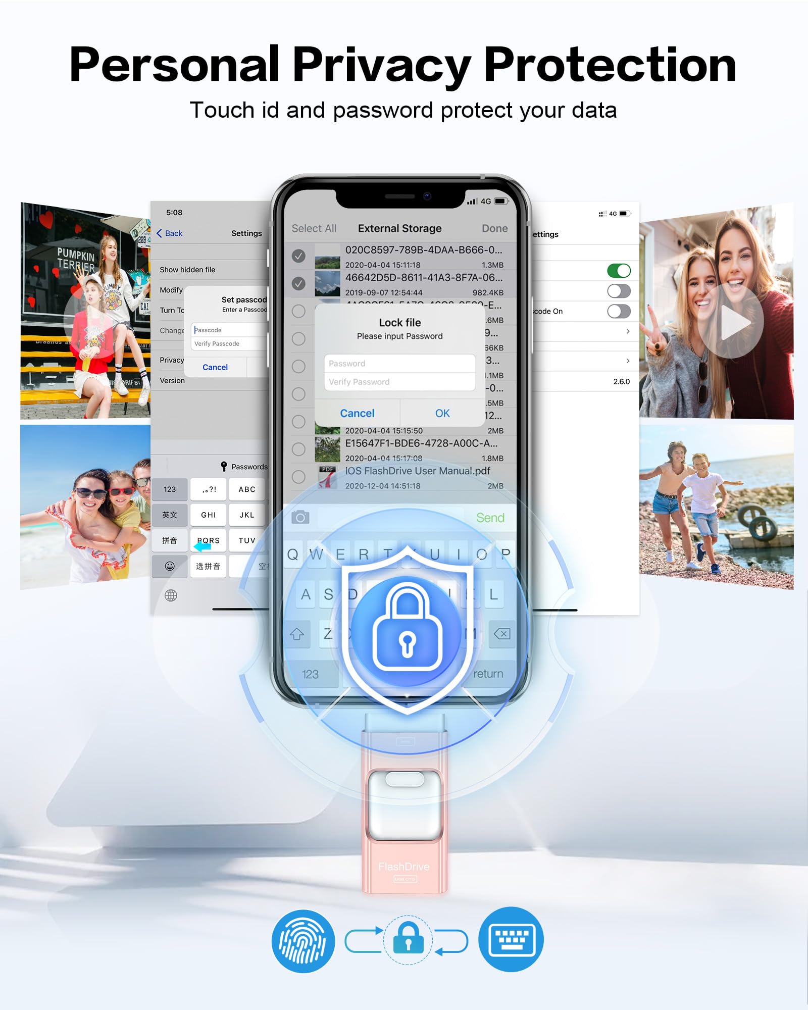 Flash Drive For Iphone 128Gb, Photo Stick Thumb Drive Usb Stick High Speed Transfer Usb Drives External Storage Memory Expansion