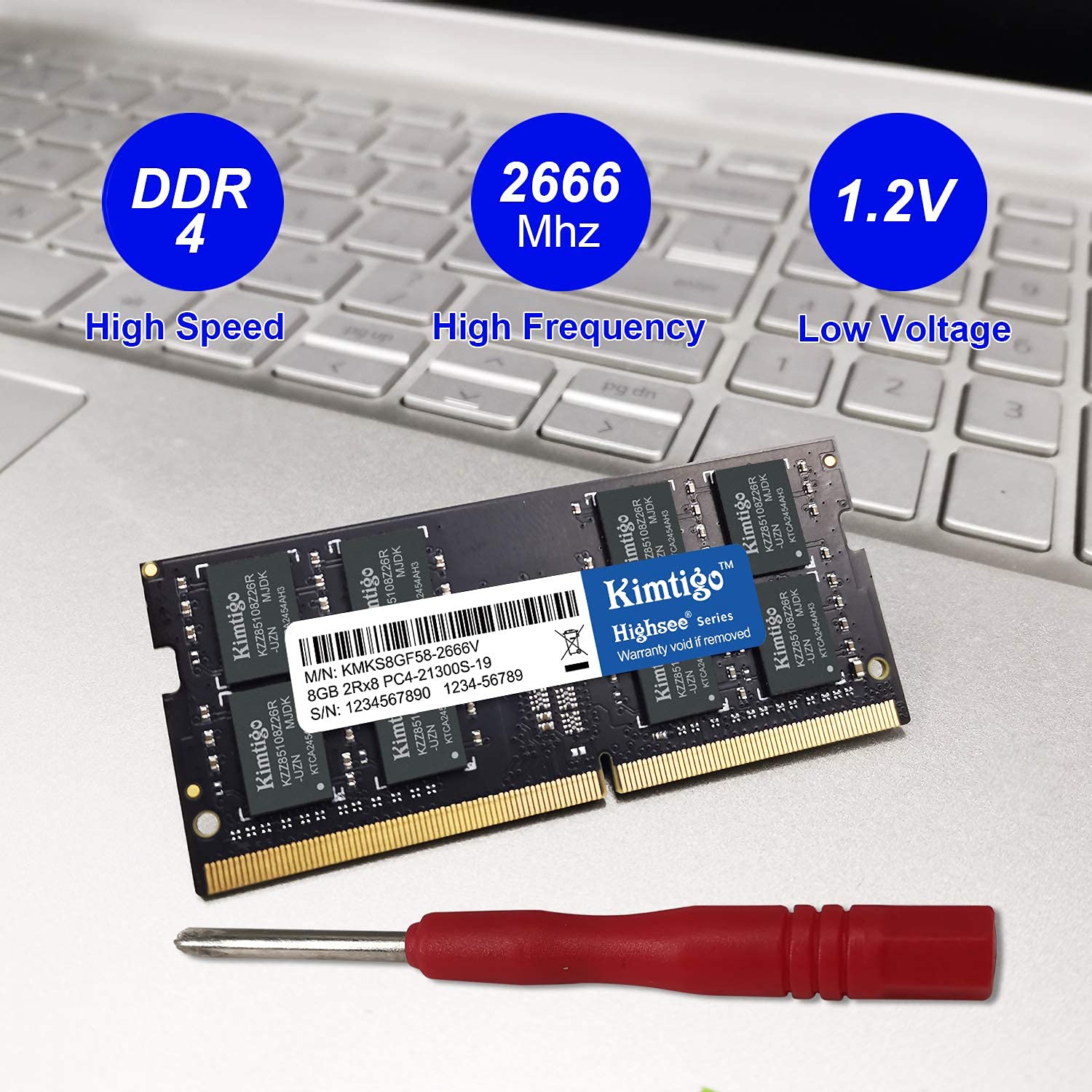 Kimtigo Ddr4 2666 8G Laptop Dram 2666Mhz (Pc4 21300) Cl19 (Compatible With 2400Mhz Or 2133Mhz) 1.2V Notebook 1Rx8 Single Rank 26