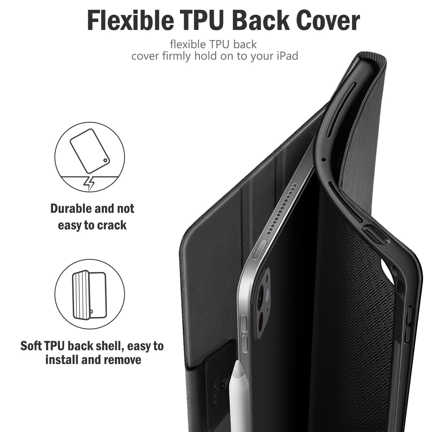 Antbox For Ipad Pro 11 Inch Case (M4) 2024, Built-In Pencil Holder, Fully Supports Pencil Pro And Pencil (Usb-C), Auto Sleep/Wak