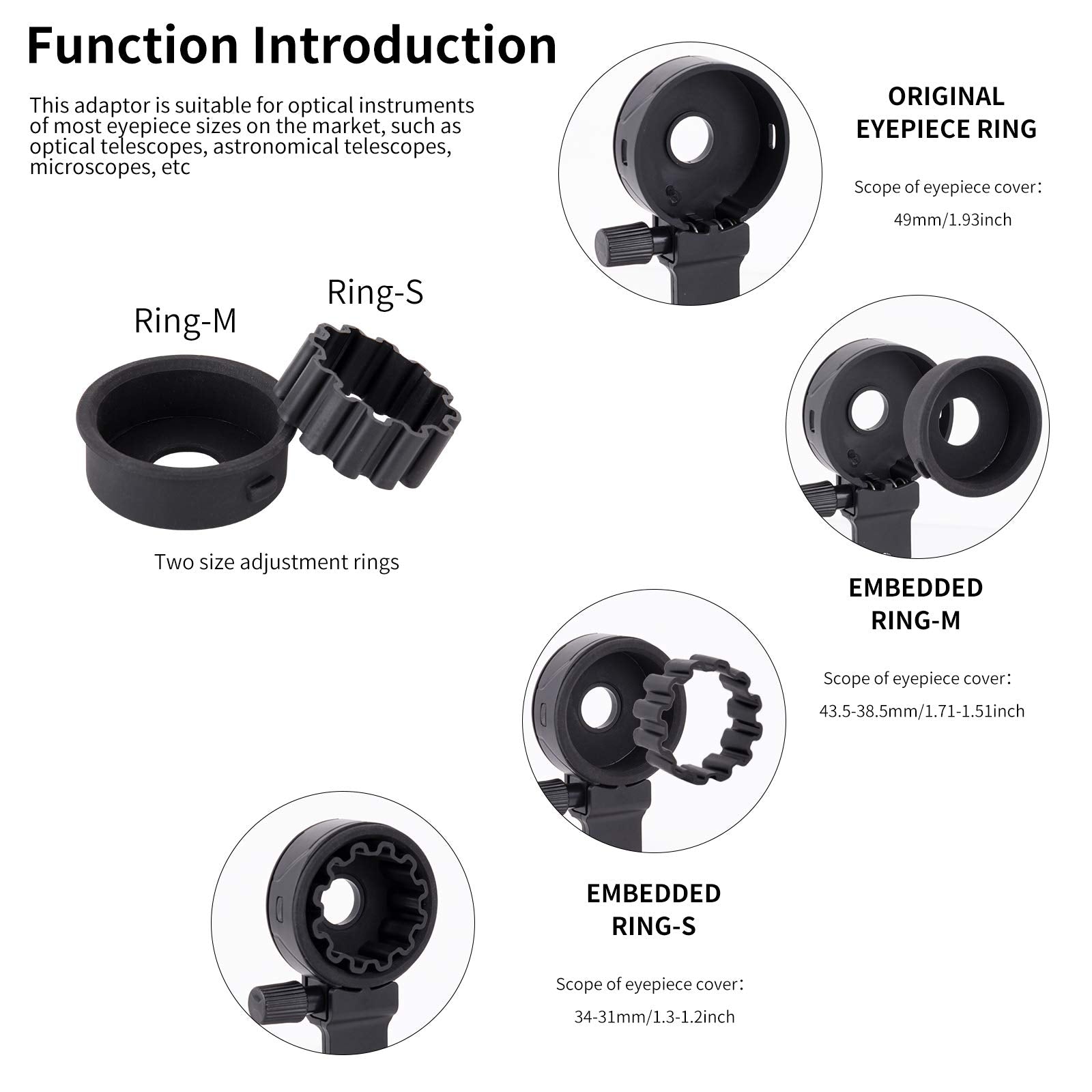 Luxun Universal Cell Phone Photography Adapter Smart Phone Adapter Mount Quick Smartphone Adapter Holder Clip Bracket For Binocu