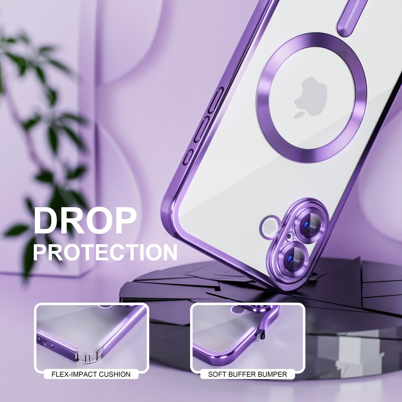 Misea Magnetic For Iphone 16 Plus Case With Magsafe [Never Yellowing] [Military Grade Drop Protection] Full Camera Lens Protecto