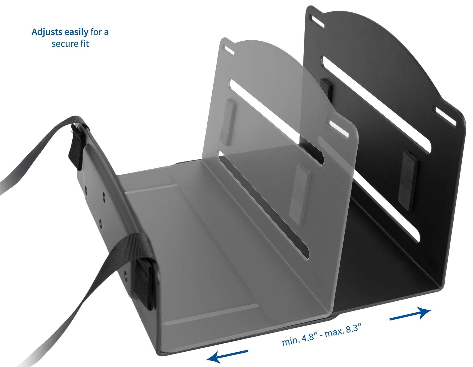 Vivo Universal Pc Wall Mount, Adjustable Steel Bracket, Computer Case, Open Frame Cpu Strap Holder, Black, Mount Pc03V