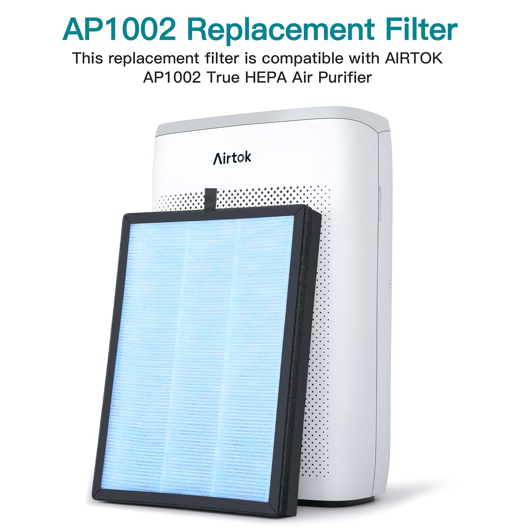 Airtok Air Purifier Ap1002 Replacement Filter, H13 True Hepa Filters 2 Pack