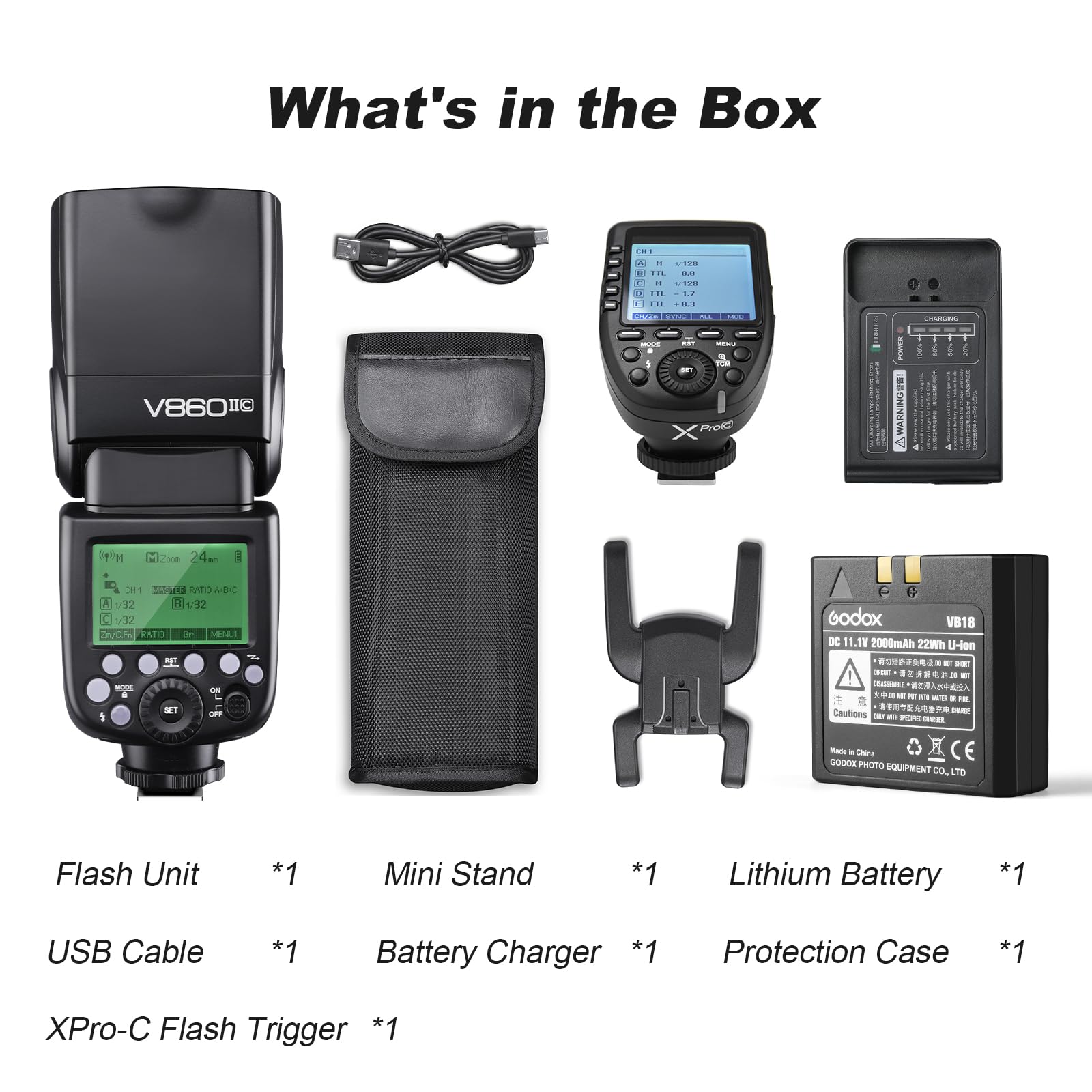 Godox V860Ii-C E-Ttl Ii 2.4G High Speed Sync 1/8000S Gn60 Li-Ion Battery Camera Flash Speedlite Light Compatible For Canon Camer