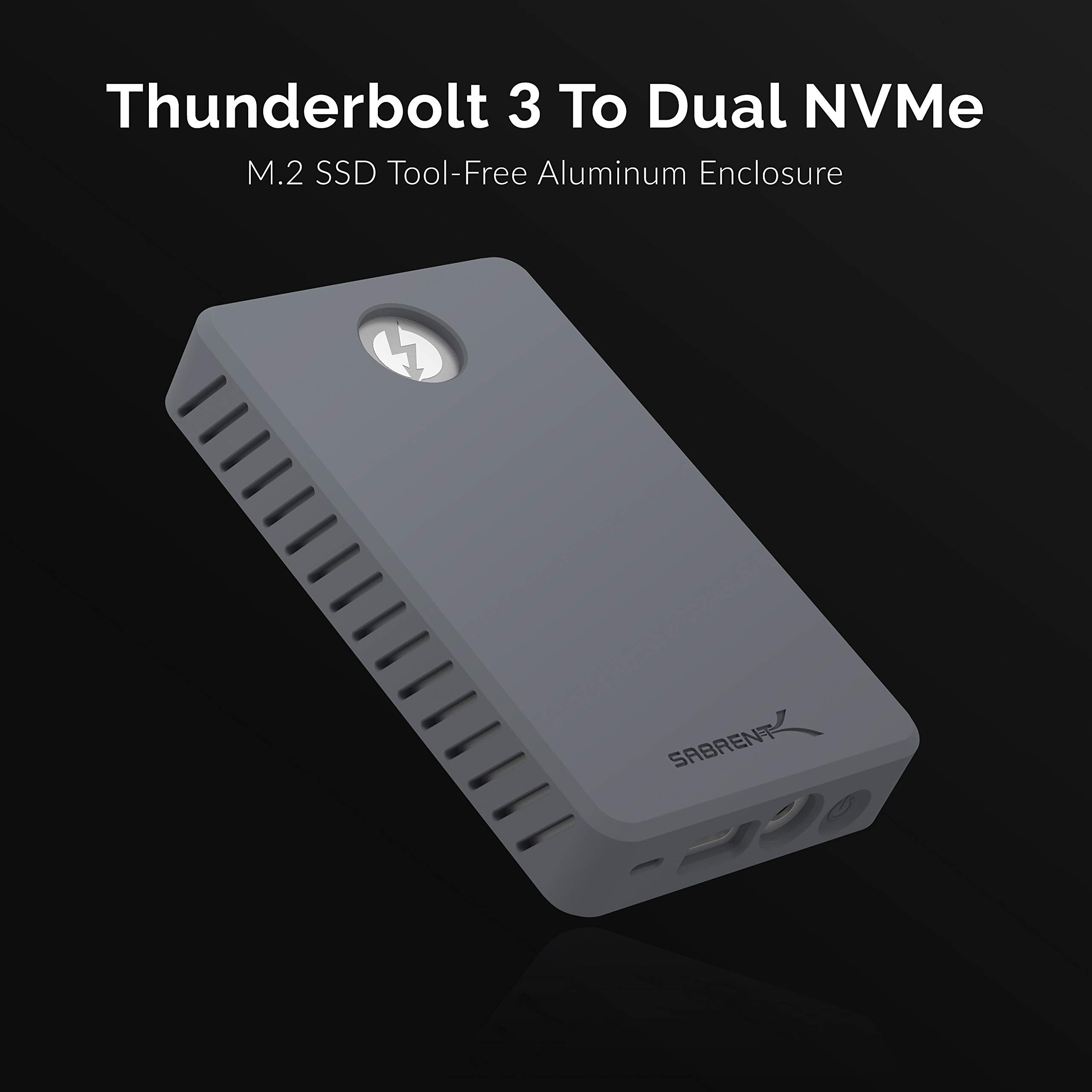 Sabrent Thunderbolt 3 To Dual Nvme M.2 Ssd Tool Free Enclosure (Ec T3Dn)