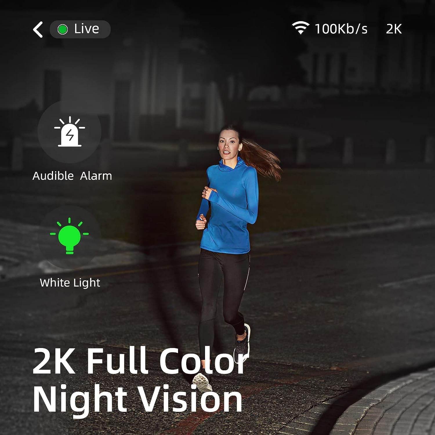 Security Cameras Wireless Outdoor, Battery Powered Security Cameras With Ip65 Waterproof, Two Way Audio, Color Night Vision, No