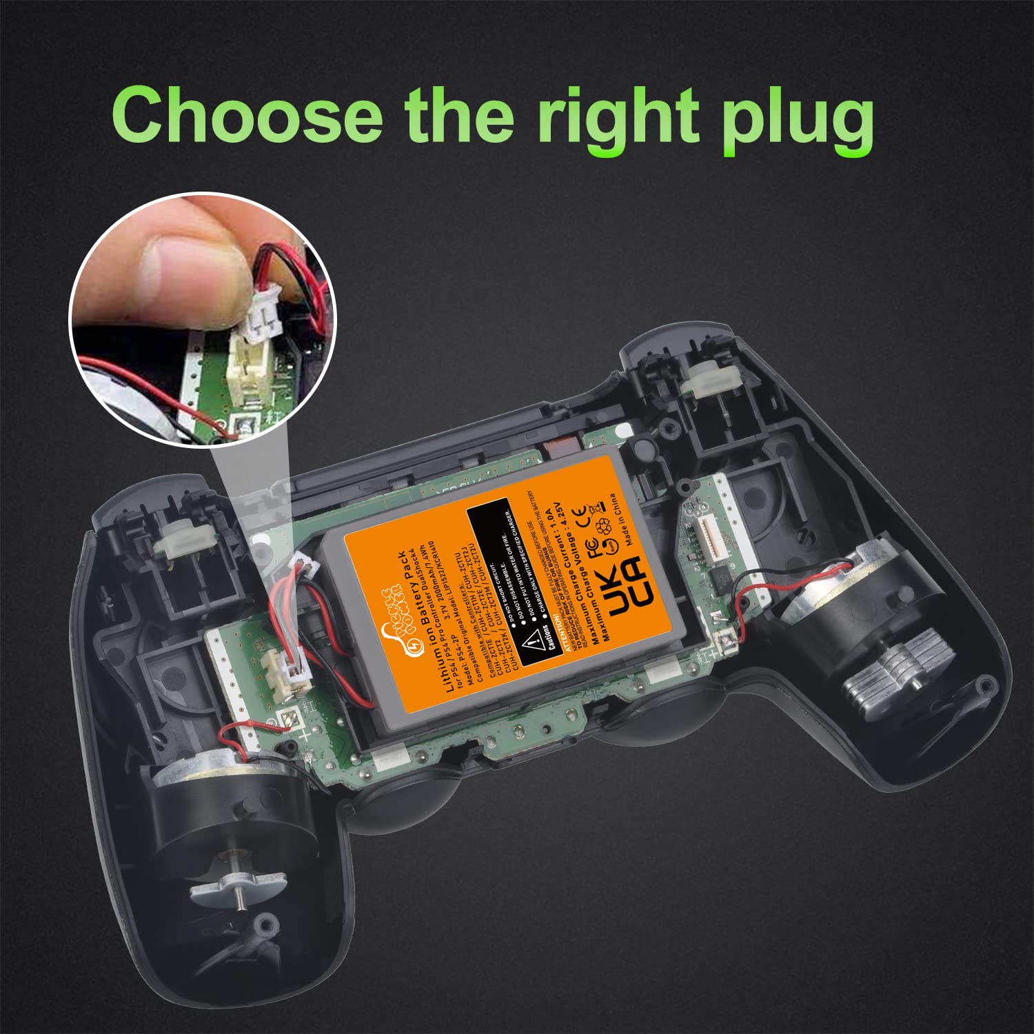 Pickle Power 2 Pack 2000Mah Ps4 Controller Battery Replacement For Sony Ps4/Ps4 Pro/Ps4 Slim Playstation 4 Dualshock 4 Controlle