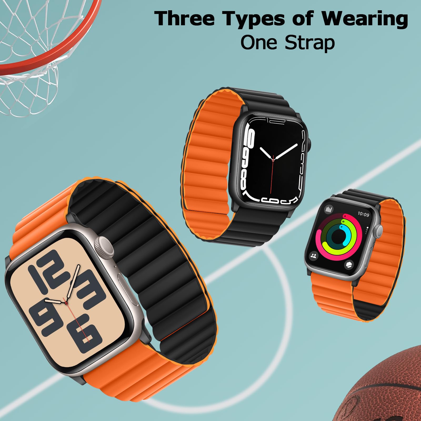 Tasikar Silicone Bands Compatible With Apple Watch Band 49Mm 45Mm 44Mm 42Mm, Loop Strap With Strong Magnetic Closure Designed Fo