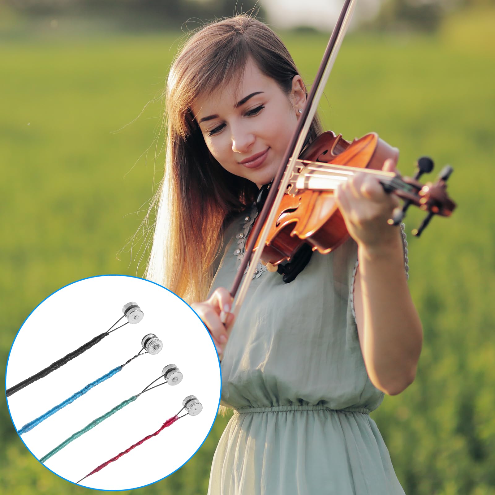 8 Pcs Violin Strings Full Set(G D A E), Universal Carbon Steel Copper Wound With Copper Plated Ball End For Instruments 4/4 3/4