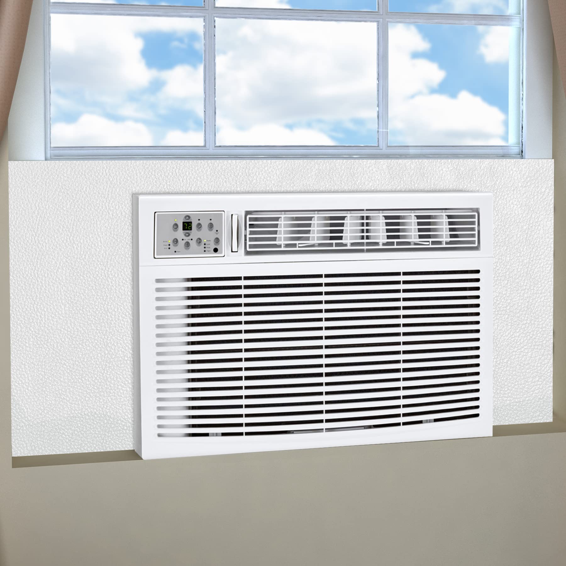 Mxclimate Full Surround Window Ac Insulation Foam Side Panels For Air Conditioner Units, 48'' Width Indoor Window Seal Kit Cover