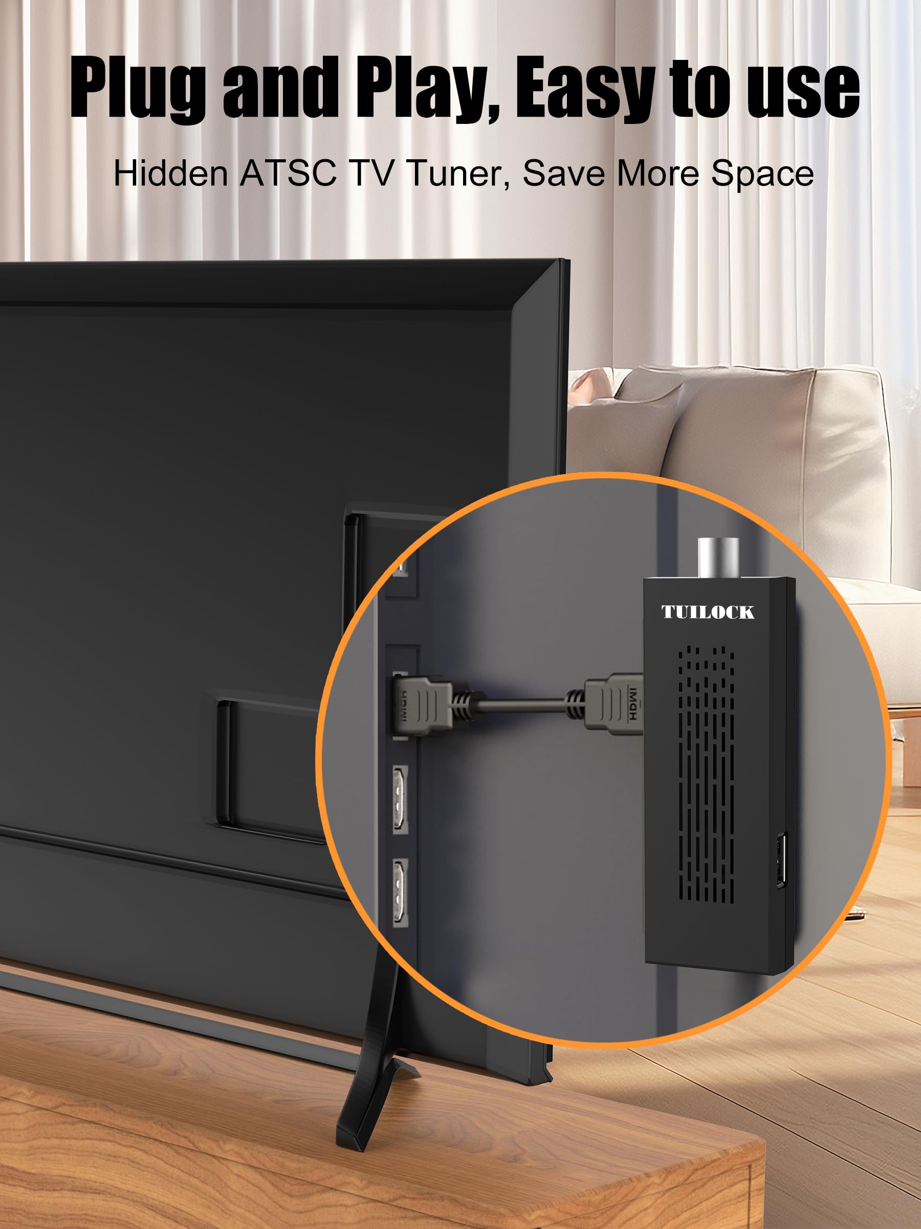 Digital Converter Box For Tv, Newest Atsc Tv Tuner Hidden Behind Tv, Recording&Playback Tv Tuner, 1080P Hdmi Output, Timer Setti