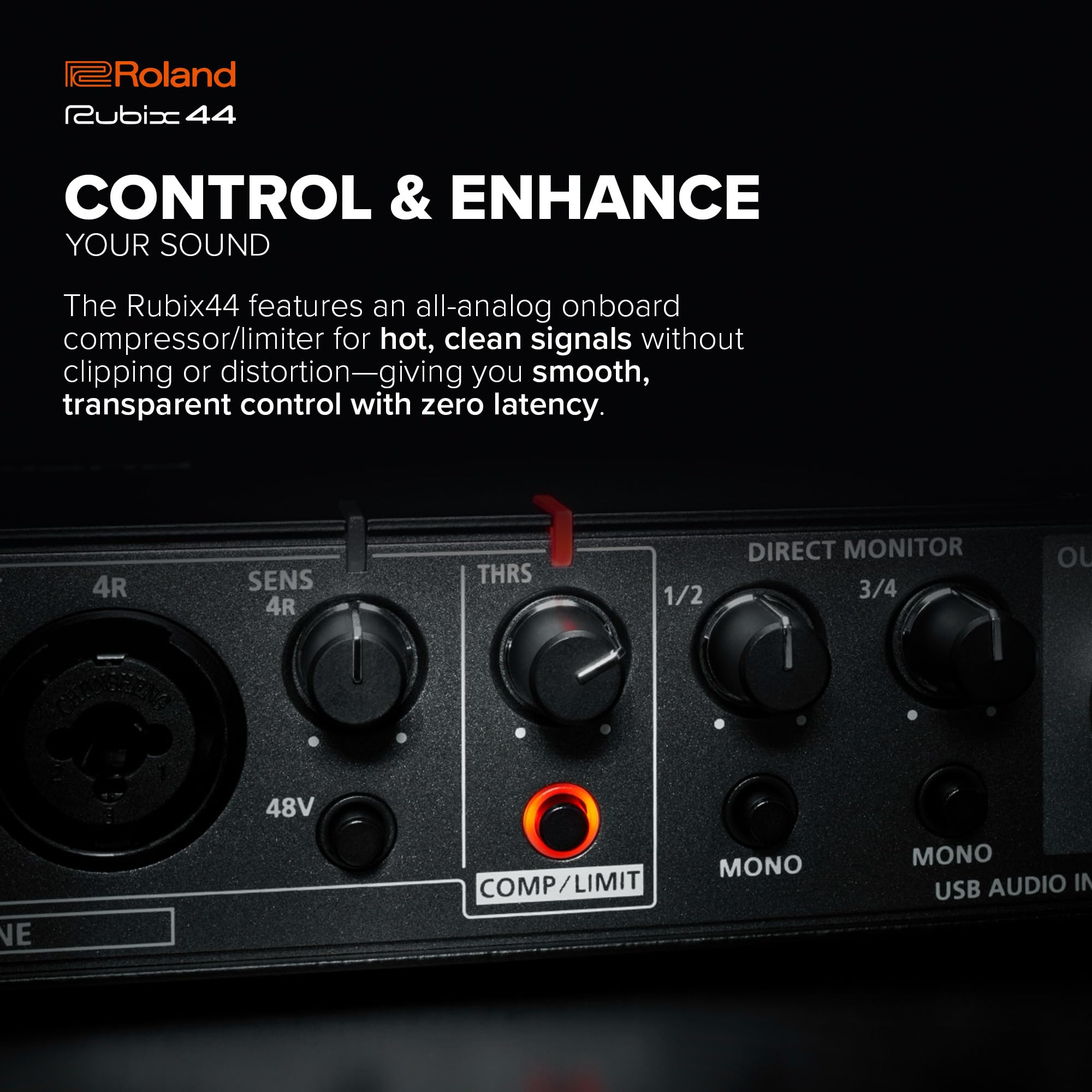 Roland Rubix44 4-In/4-Out Usb Audio Interface | High-Resolution Audio | Record With Mics, Guitars, Keys & More | Compact & Durab