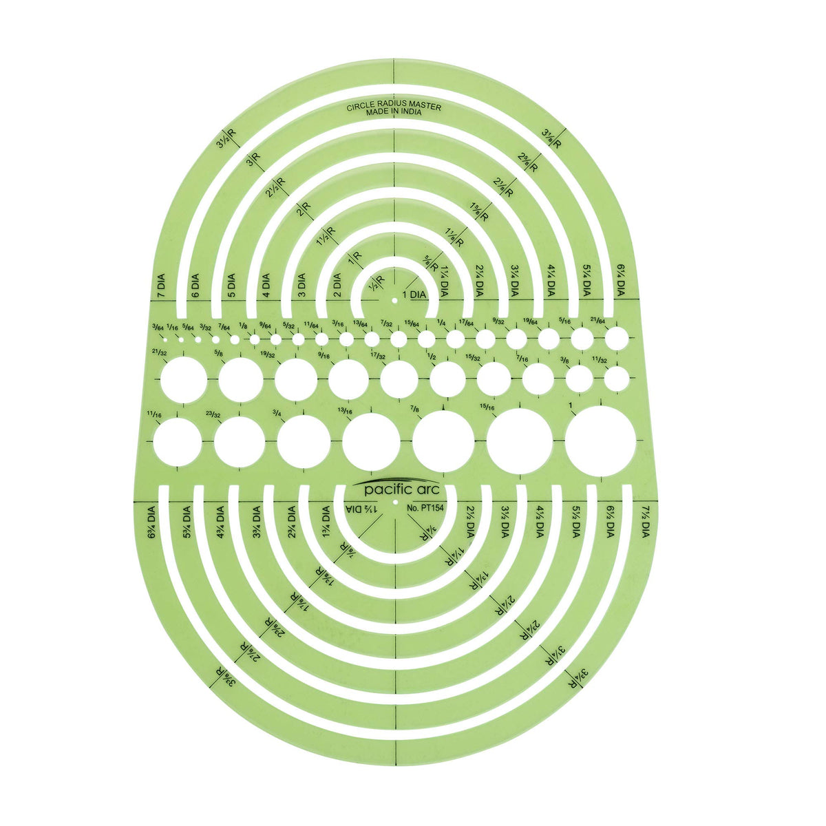 Pacific Arc Circles Radius Master Template Guide, From 12 Inch To 3 34 Inch Radius And 36 Perfect Circles From 364 To 1 Inches