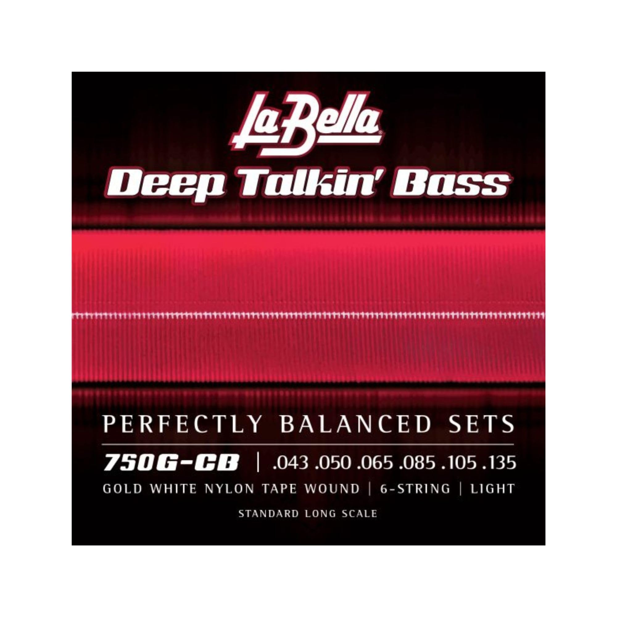 La Bella 750G Cb Gold White Nylon Tape Wound Bass Guitar String