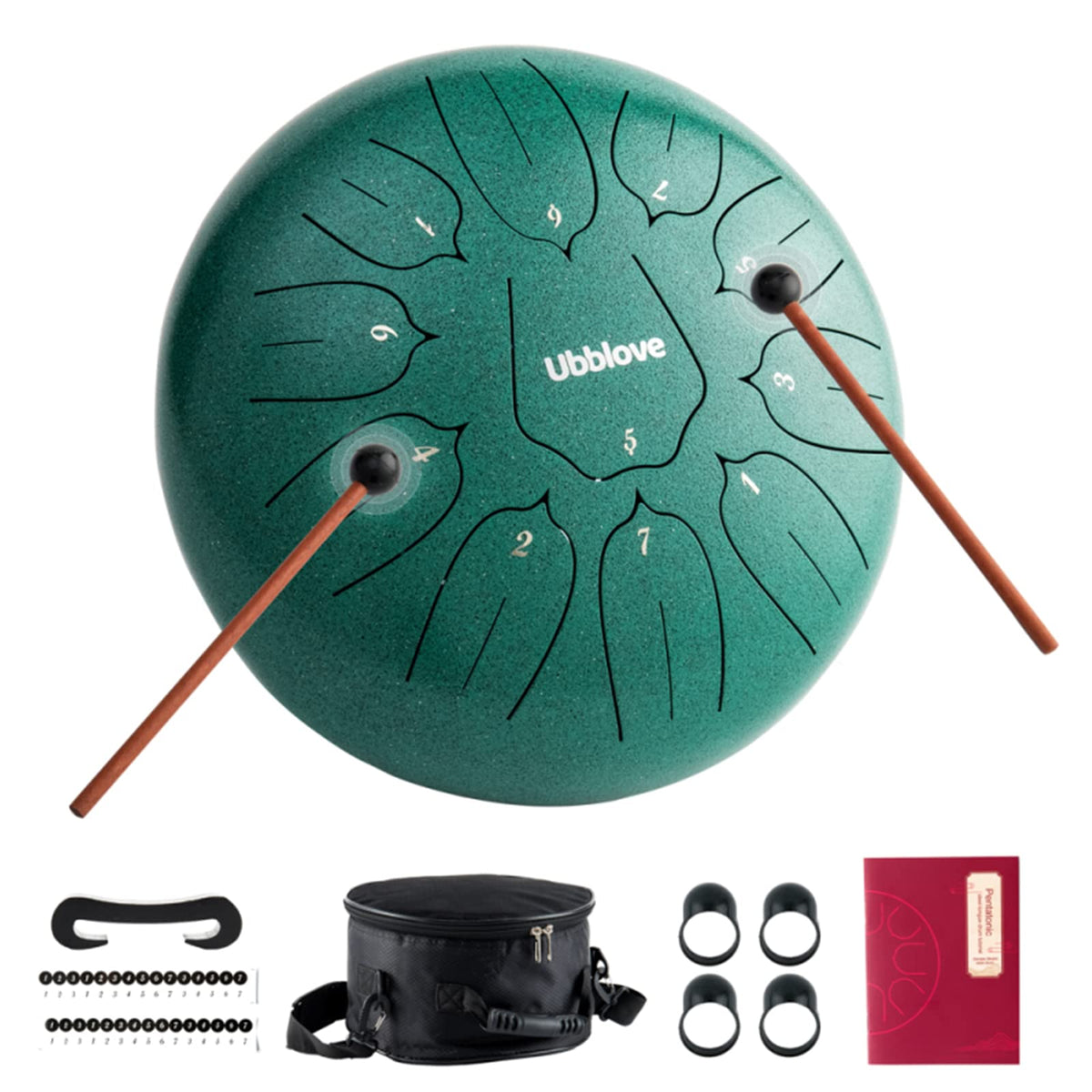Steel Tongue Drum, Handpan Tank Drum 11 Notes 10 Inch Meditation Percussion Instrument With Mallets, Finger Picks, Bag, Music Bo