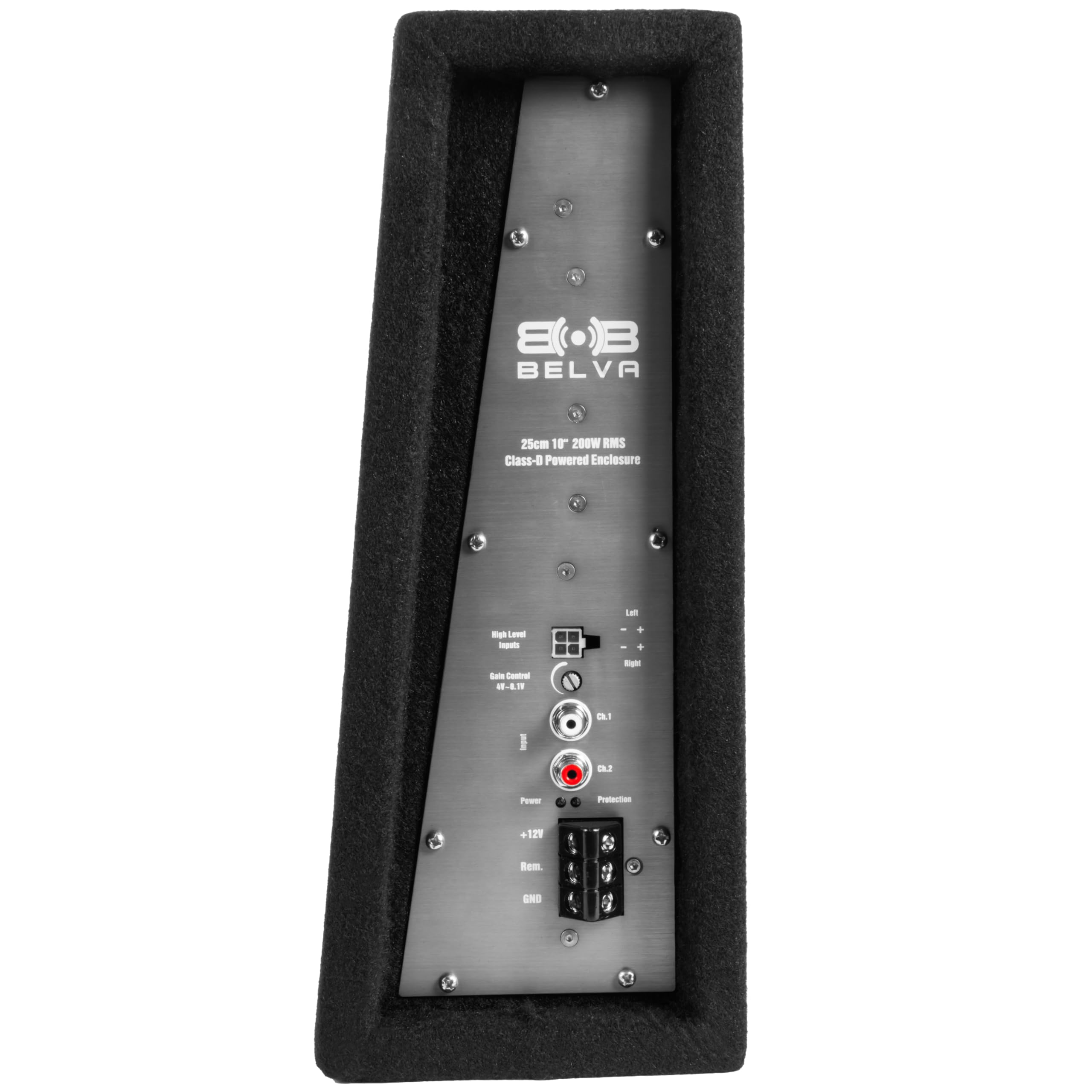 Belva Bpkg10T 600W Peak 10' Shallow Mount Angled Amplified Loaded Subwoofer Enclosure