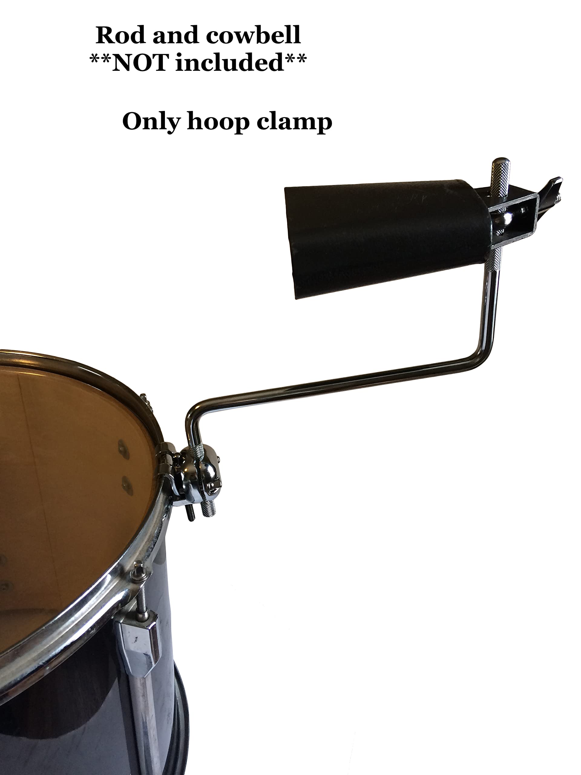 Cowbell Mount Bracket   Tom Hoop Clamp For Cowbell, Jam Block, Tambourine, Splash Cymbal