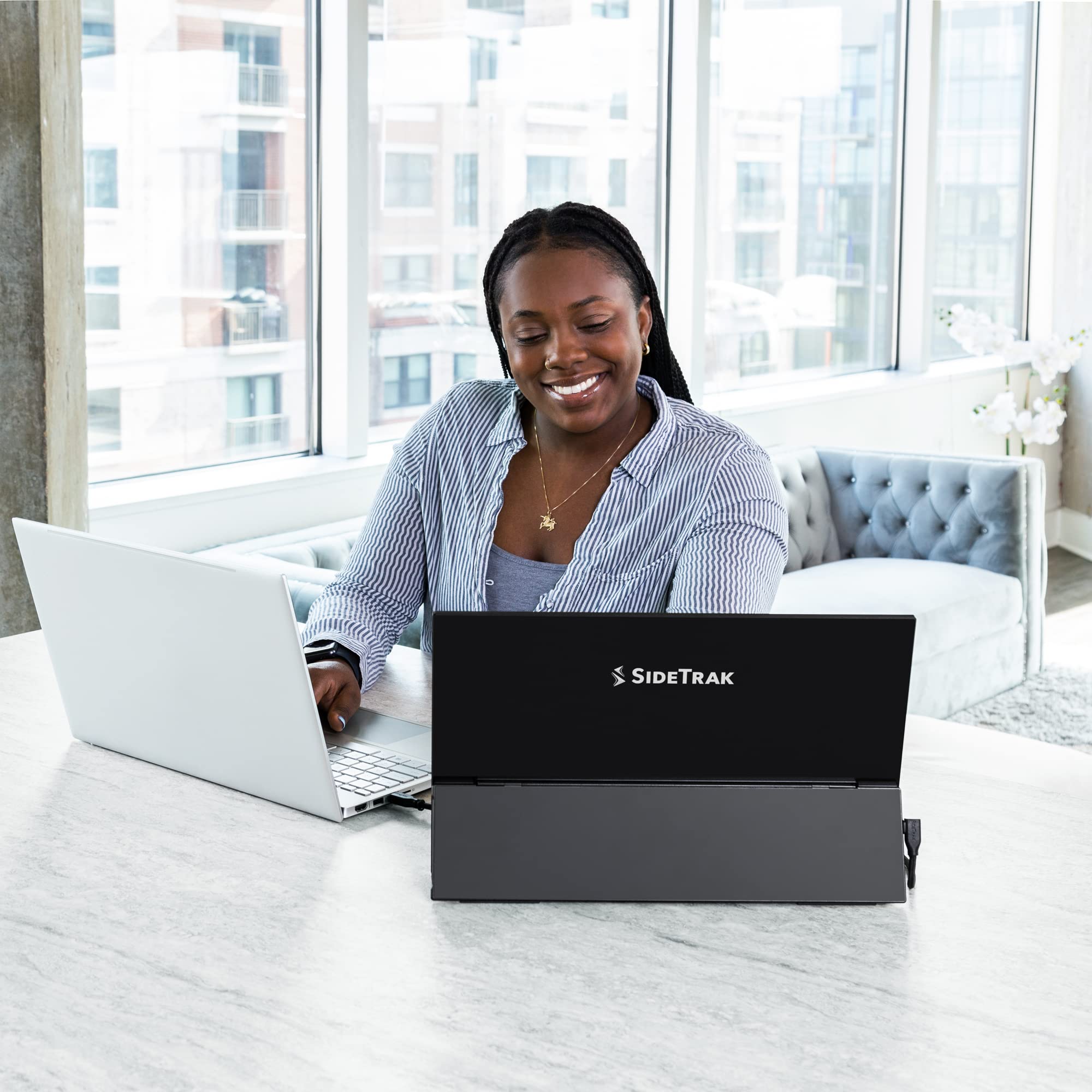 Sidetrak Solo Pro 15.8'' Touchscreen Portable Monitor Extender   Fhd 1080P Led Ips Screen, Mac, Pc, And Chrome Laptops, Powered