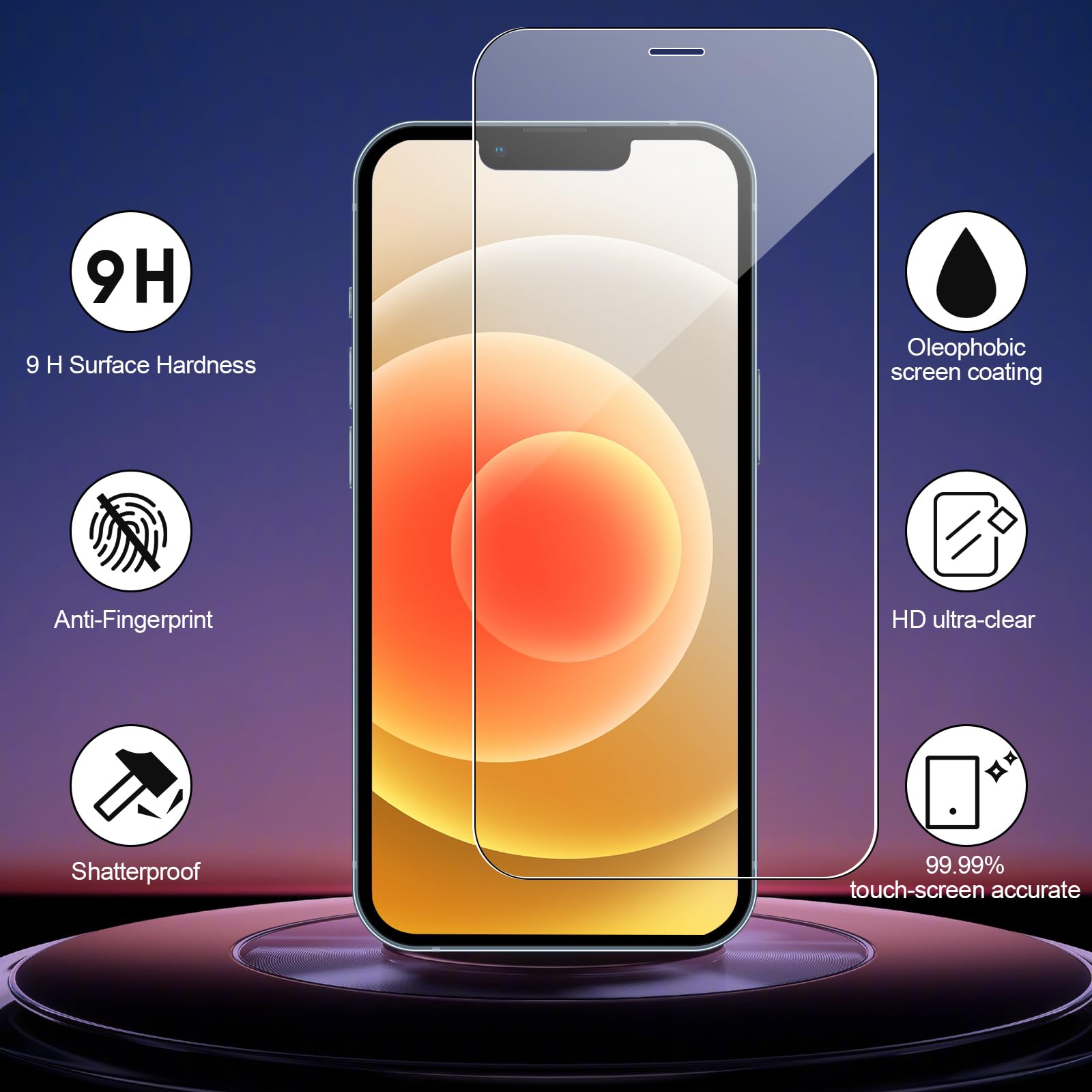 Avoar [3+3 Pack Glass Screen Protector For Iphone 12 With Camera Lens Protector, 6.1 Inch Hd Clear Tempered Glass Film For Iphon