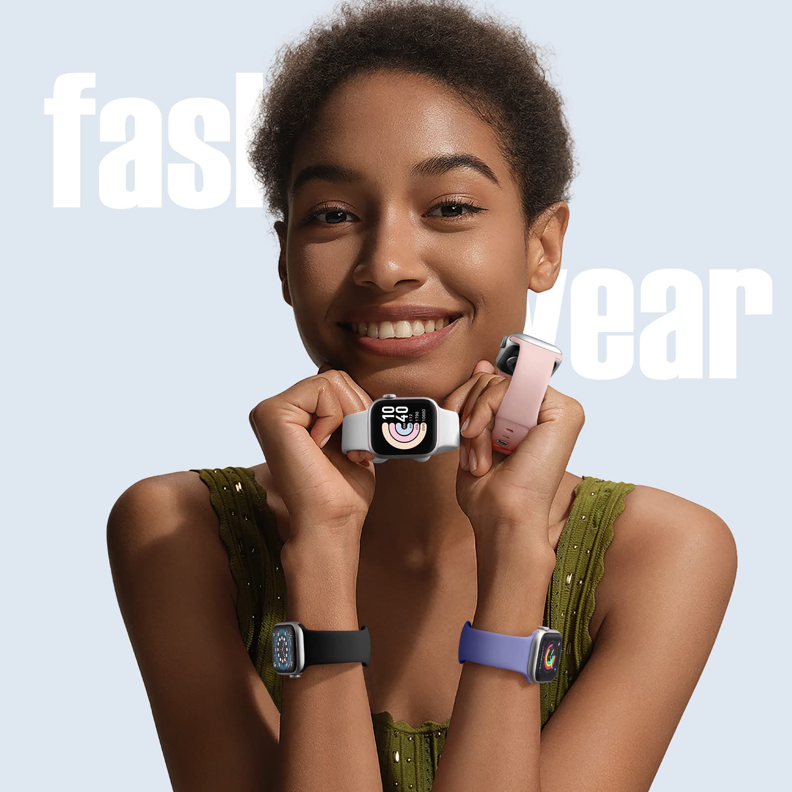 Daqin Compatible With Apple Watch Band 44Mm For Women Men Iwatch Band 49Mm 46Mm 45Mm 42Mm 41Mm 40Mm 38Mm, 8 Pack Soft Silicone S