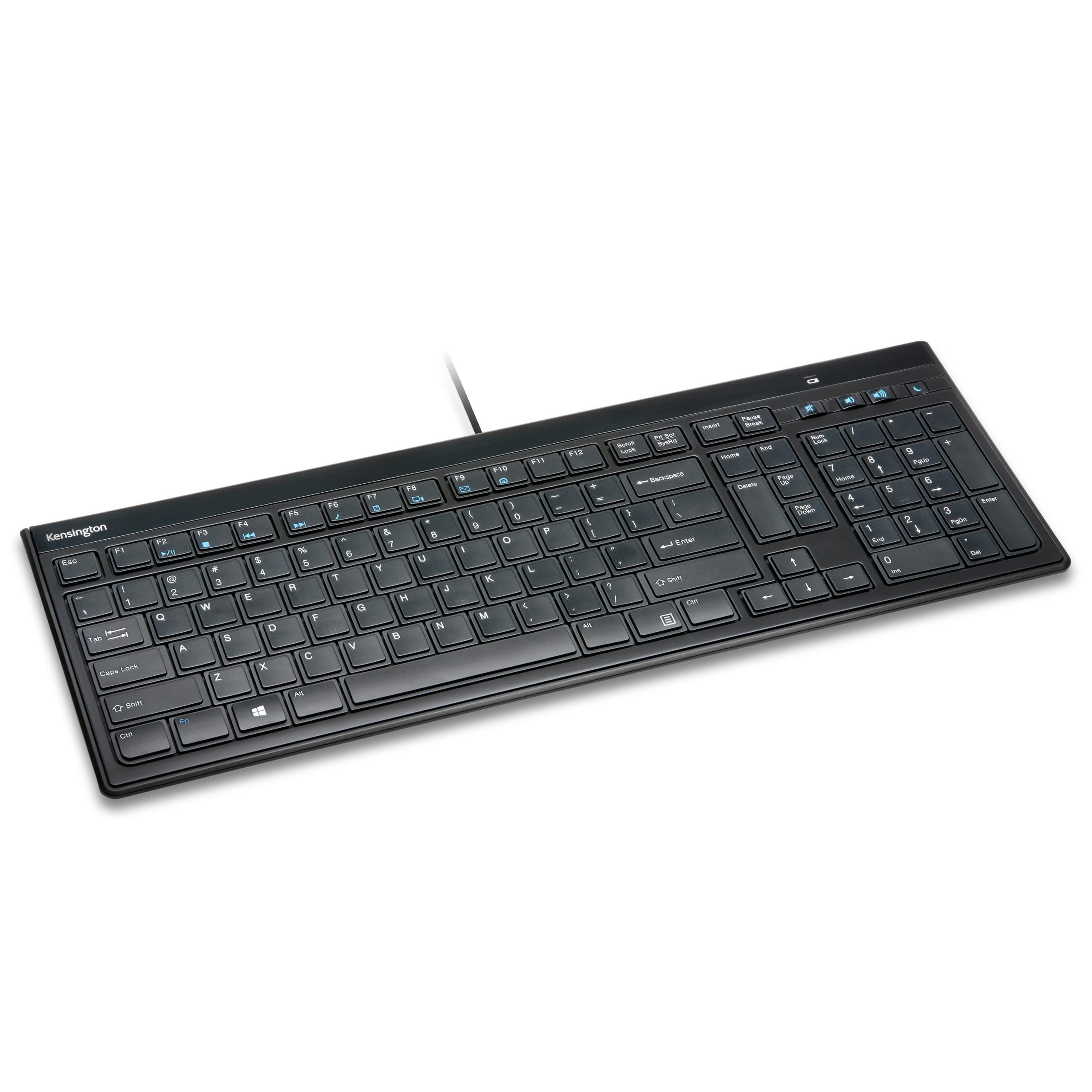 Kensington Slim Type Wired Keyboard (K72357Usa),Black