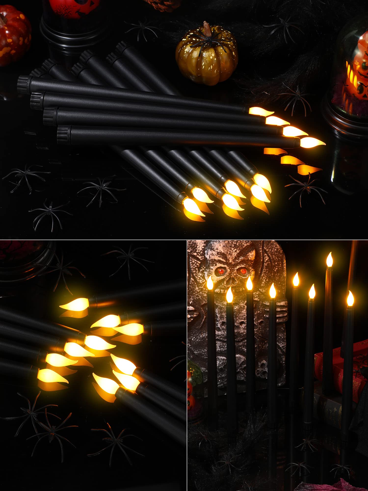 Treela 24 Pcs Flameless Taper Candles Bulk Led Taper Candles Sticks Battery Operated For Christmas Birthday Wedding Party Church
