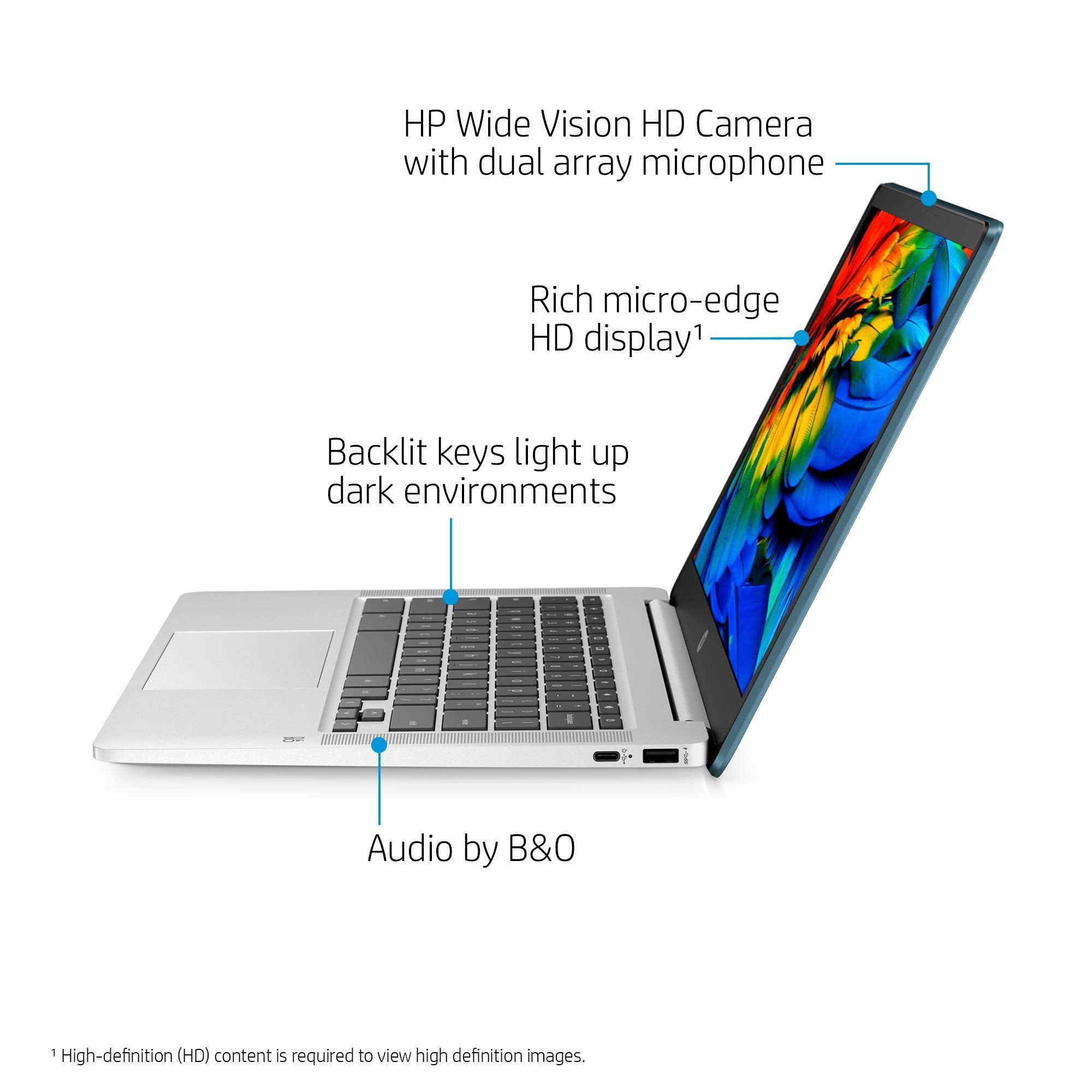 Hp Chromebook 14 Inch Hd Laptop, Intel Celeron N4000, 4 Gb Ram, 32 Gb Emmc, Chrome (14A Na0070Nr, Forest Teal)