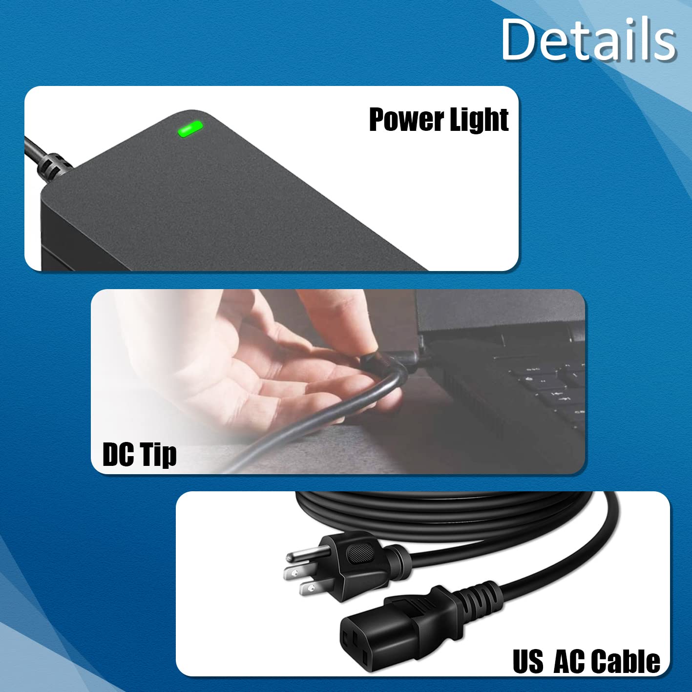 19V Laptop Charger For Gateway Gwtn156 1Bk Gwtn156 1Bl Gwtn156 4Bl Gwtn156 5Bk Gwtn156 7Bl Gwtn156 7Bk Gwtn141 4Bl Gwtn141 4Gr G