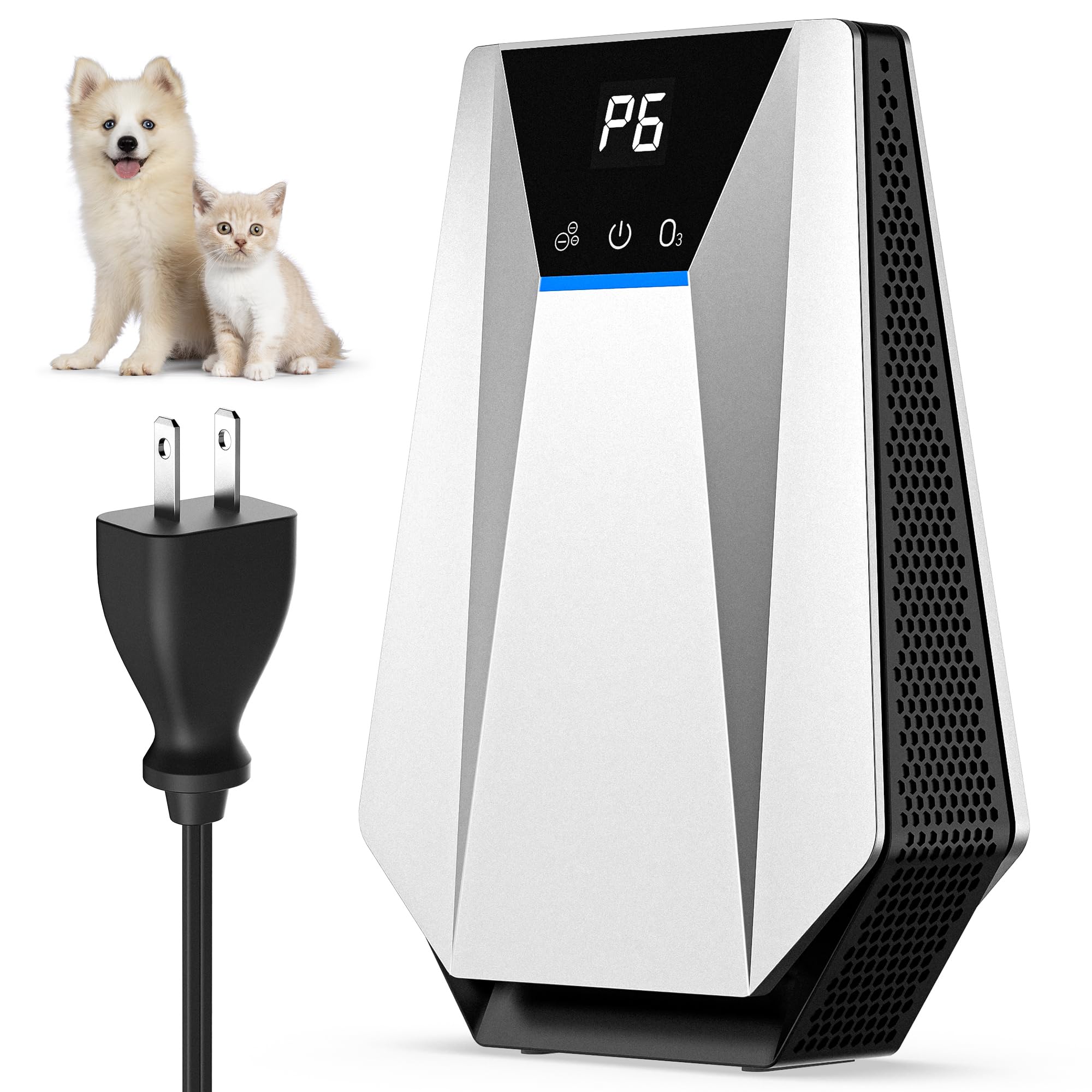 AIIKEE Cat Litter Deodorizer, Ozone Odor Eliminator & Air Ionizers, 99% Litter Box Deodorizer, Air Purifier Plug in for Dog Poop