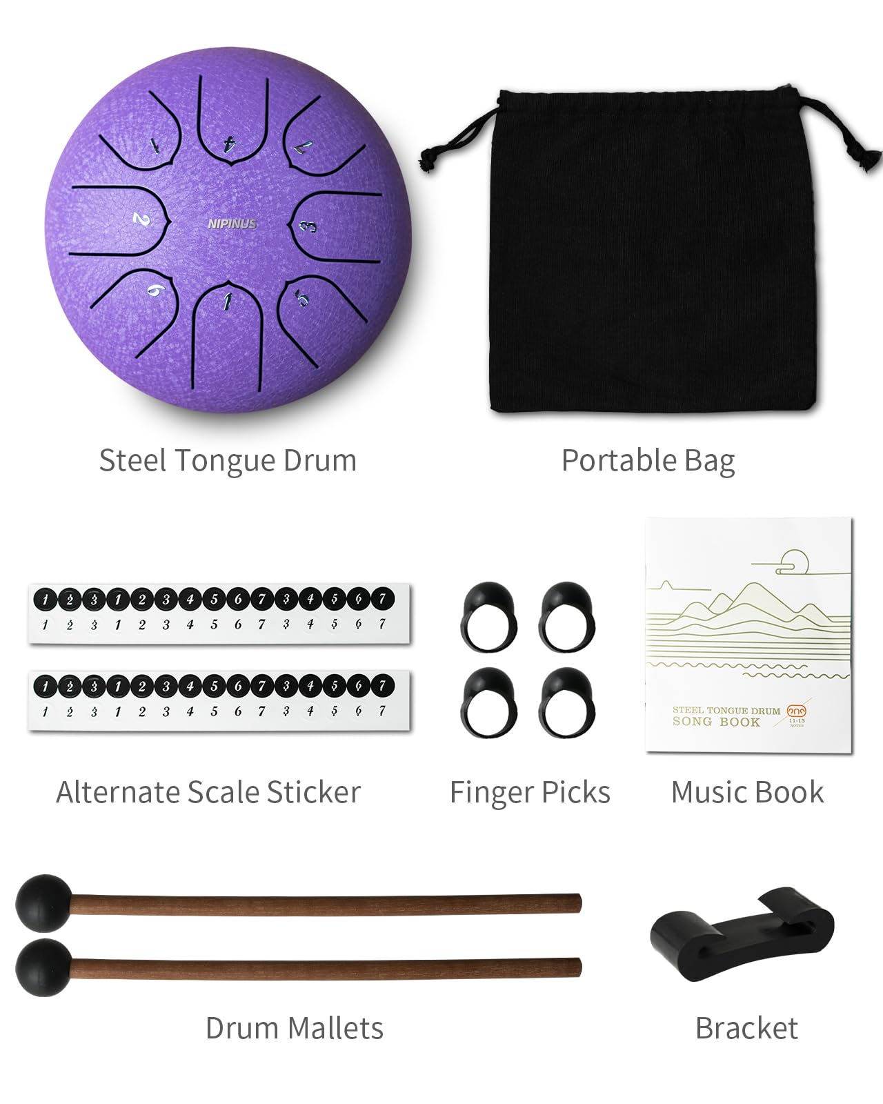 Rain Drum For Outside,Steel Tongue Drum - 6 Inch 8 Notes Metal Handpan Drums,Waterproof Rain Chime,Musical Gifts