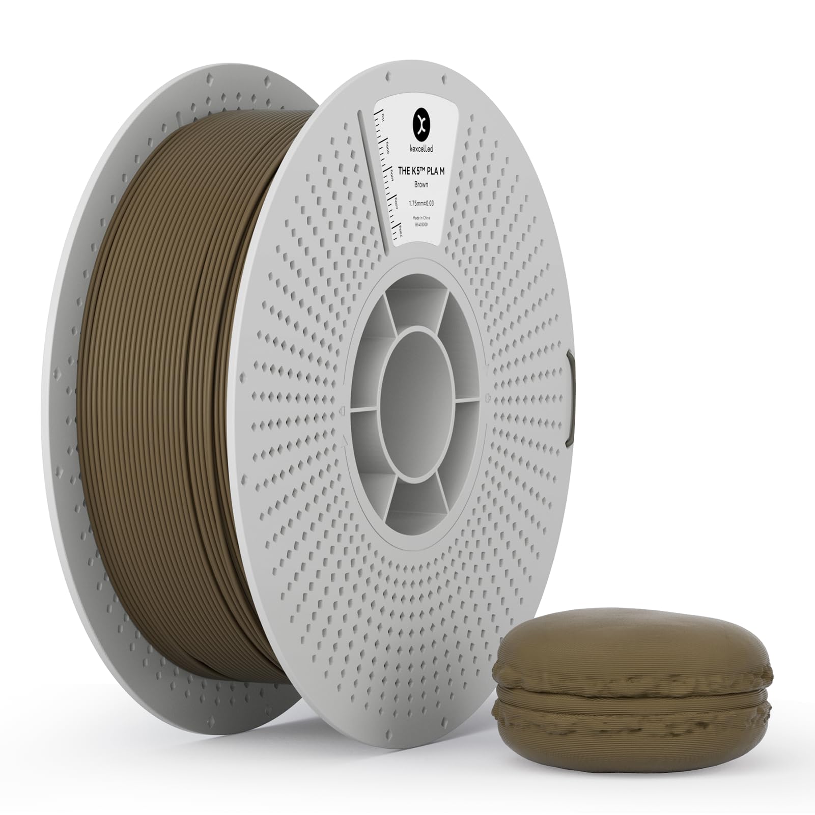 kexcelled Matte PLA Filament 1.75mm,Matte Coffee Brown Dark Brown PLA 3D Printer Filament 1kg Spool (2.2lbs) with +/-0.03mm Accu