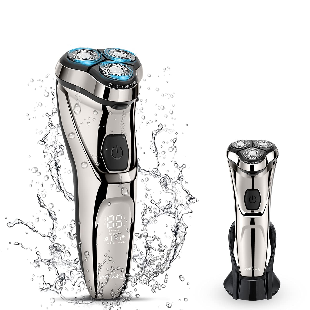 Weliry Electric Razor For Men Electric Shaver Mens For Shaving With Pop Up Trimmer Electric Rotary Shavers For Men Wet & Dry Cor
