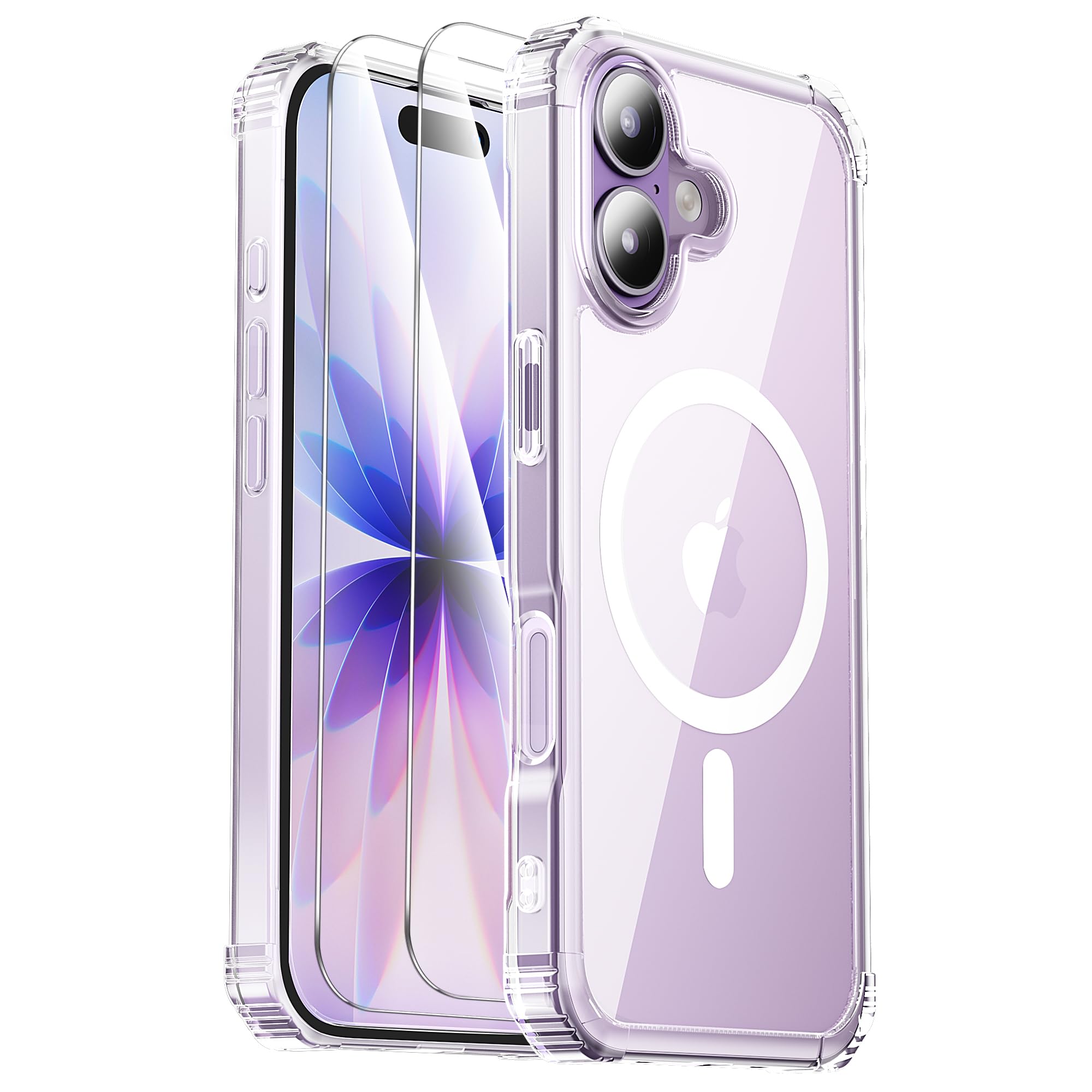 Gotubiim for iPhone 17 Case,Screen Protector*2,Anti-Yellowing,Compatible with MagSafe,[Military Grade Drop Tested] Heavy Duty Ma